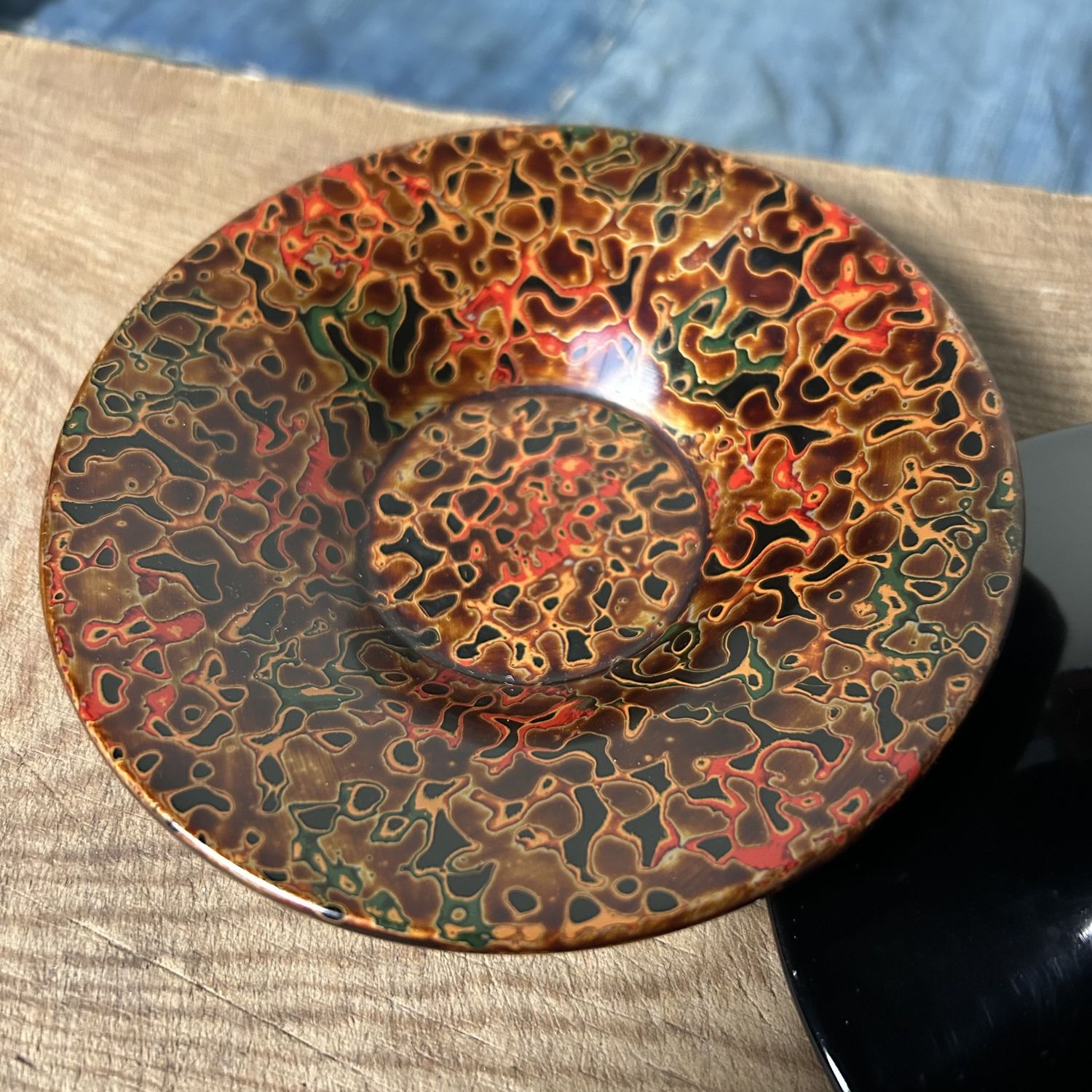 Set Houten Bordjes, Tsugaru Lakwerk, Shōwa Periode, Japan.