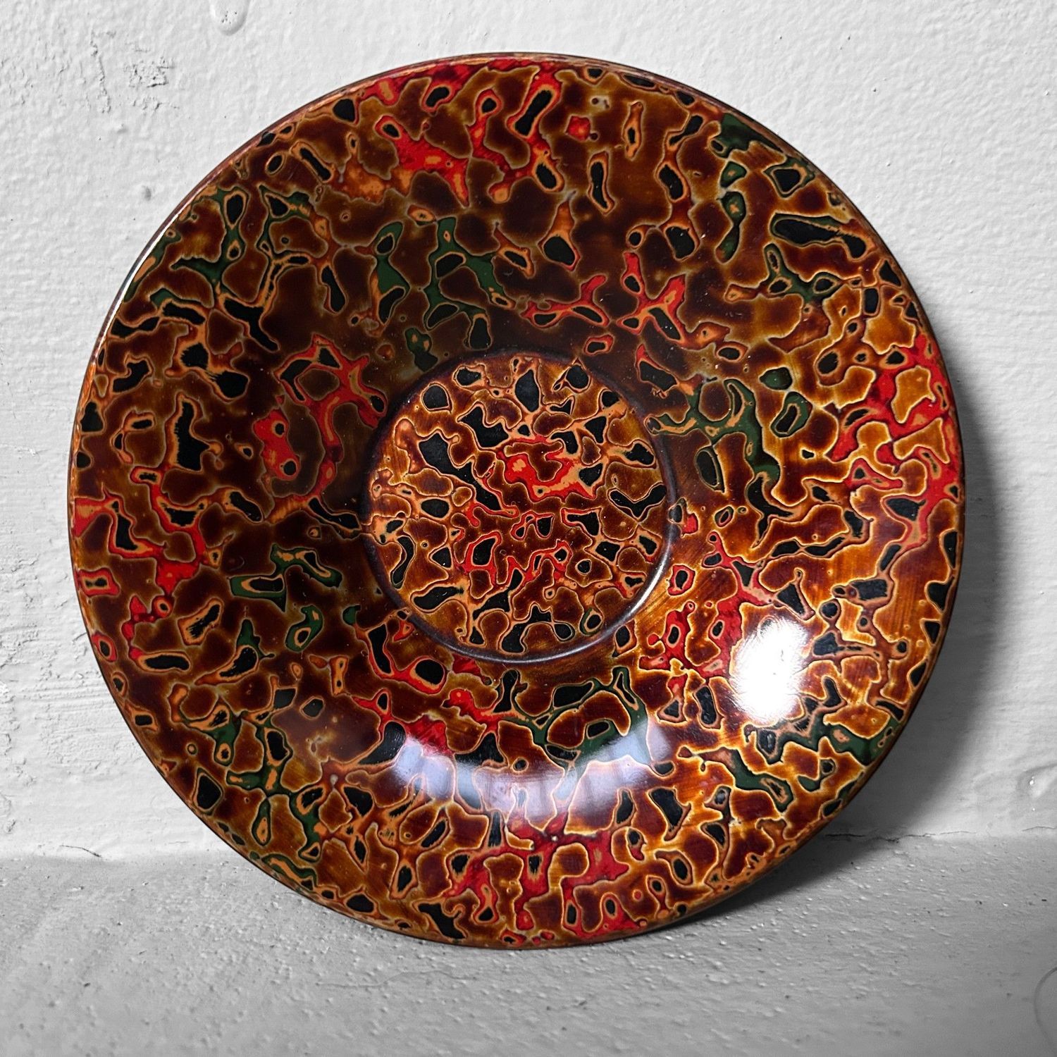 Set Houten Bordjes, Tsugaru Lakwerk, Shōwa Periode, Japan.