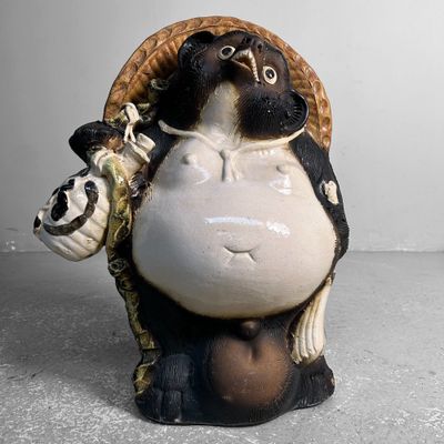 Large Tanuki Statue, Shōwa Period, Japan.