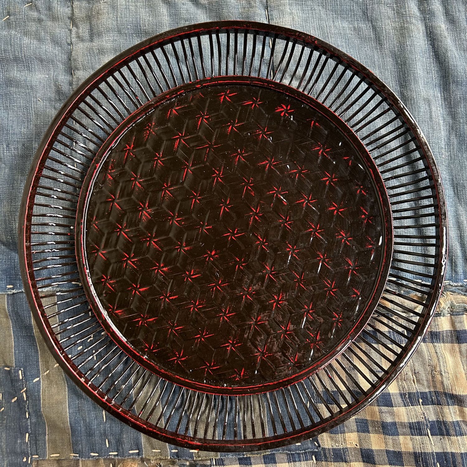 Decoratieve Rantai Obon Lakwerk, Bamboe Schaal, Shōwa Periode.