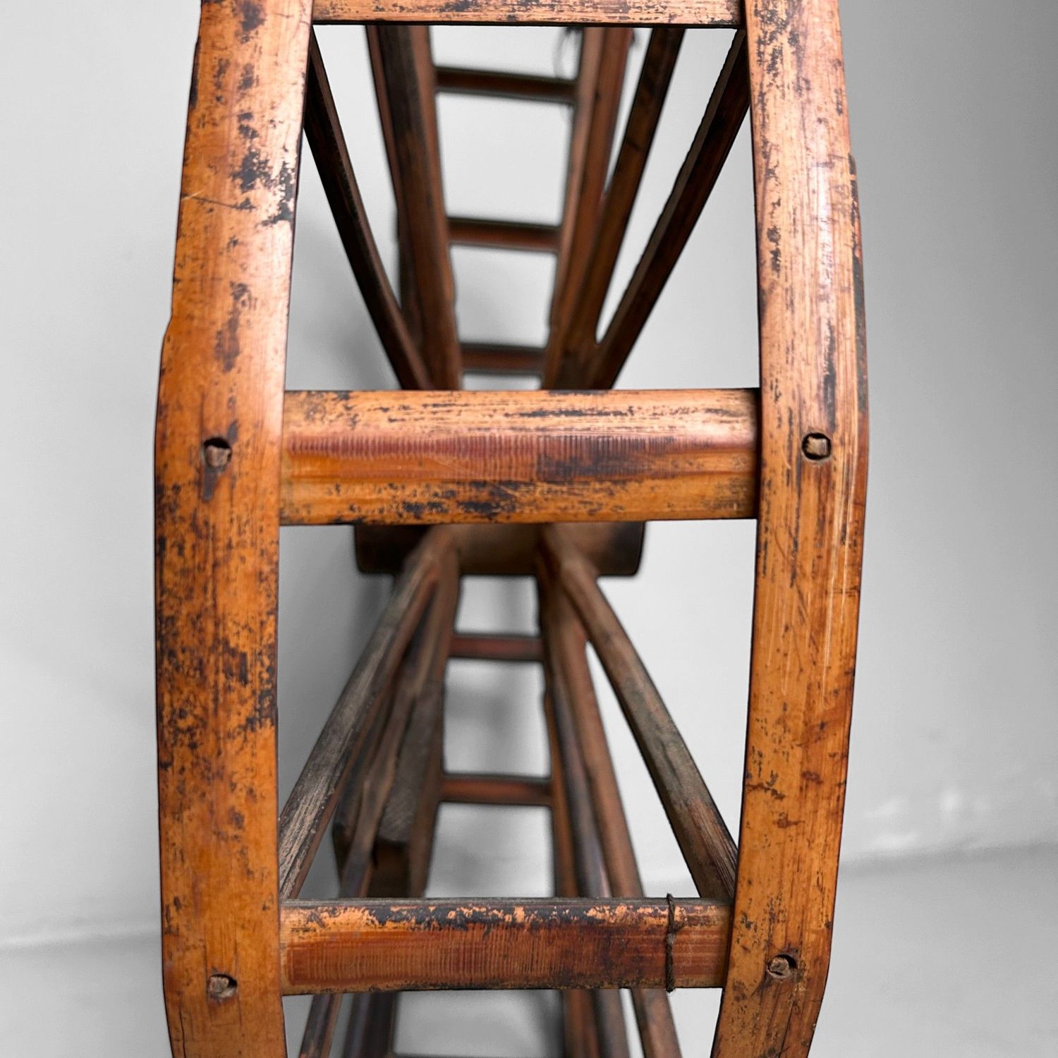 Antiek Bamboe Zijde Spinnenwiel, Itomaki Draadhaspel, Meiji Periode.