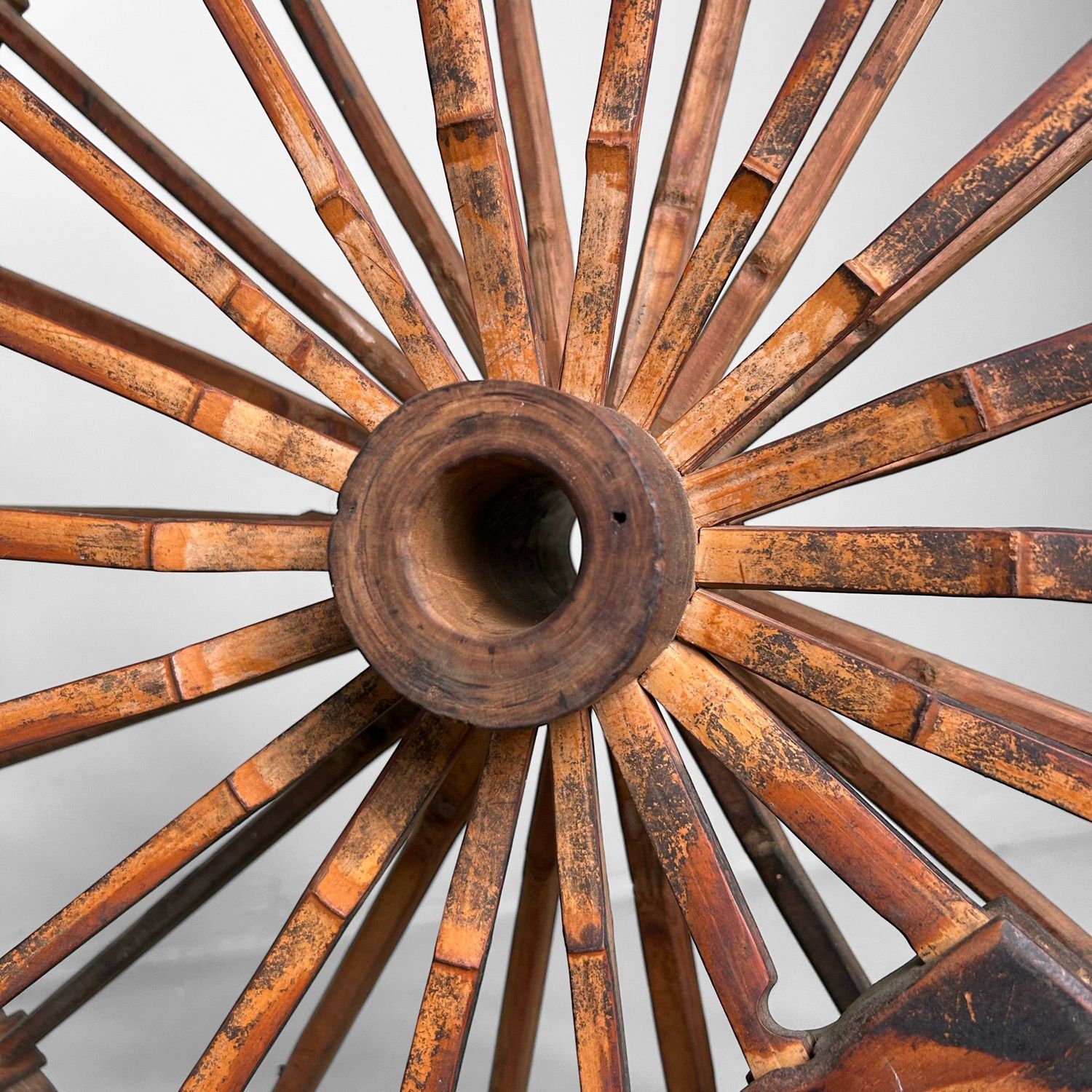 Antiek Bamboe Zijde Spinnenwiel, Itomaki Draadhaspel, Meiji Periode.