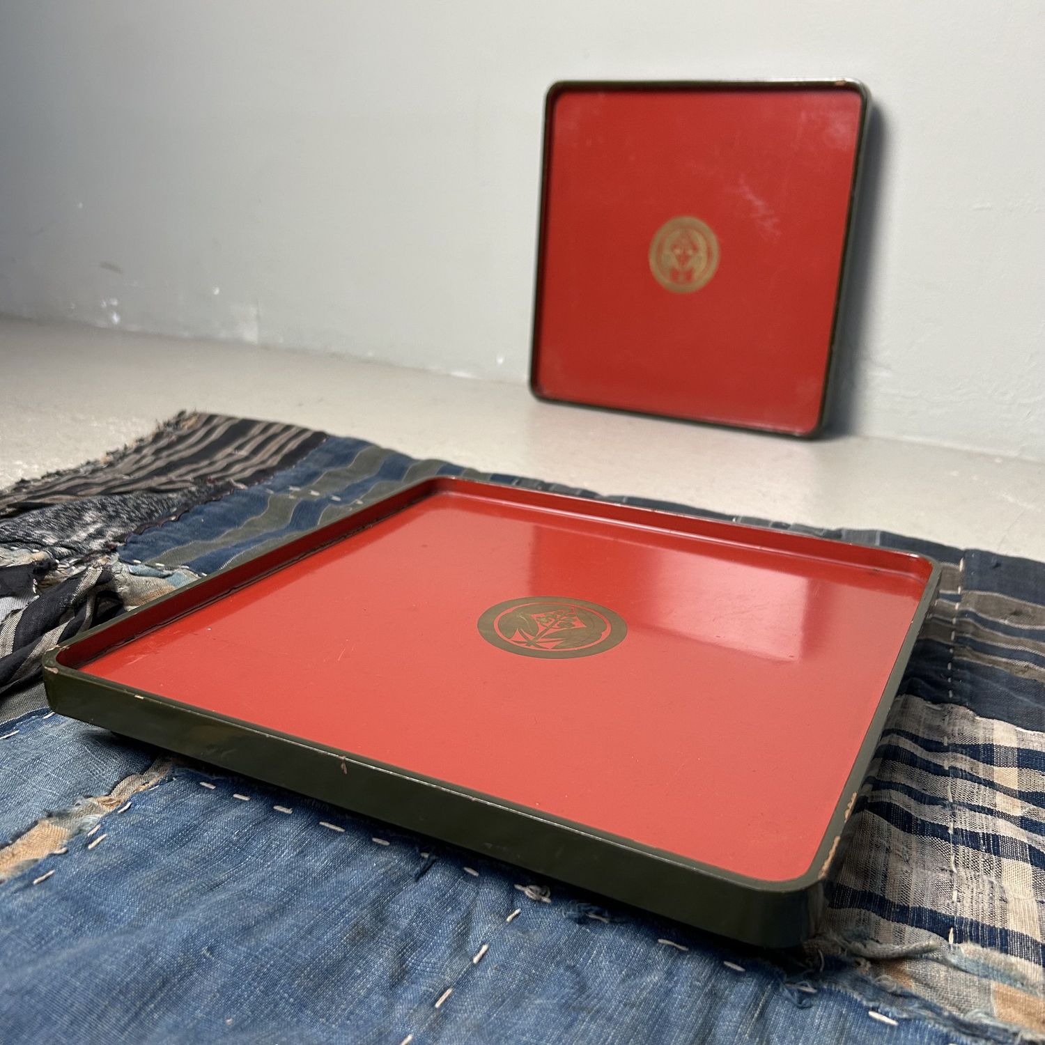 Set Urushi Lakwerk Dienbladen, jaren '20, Japan.