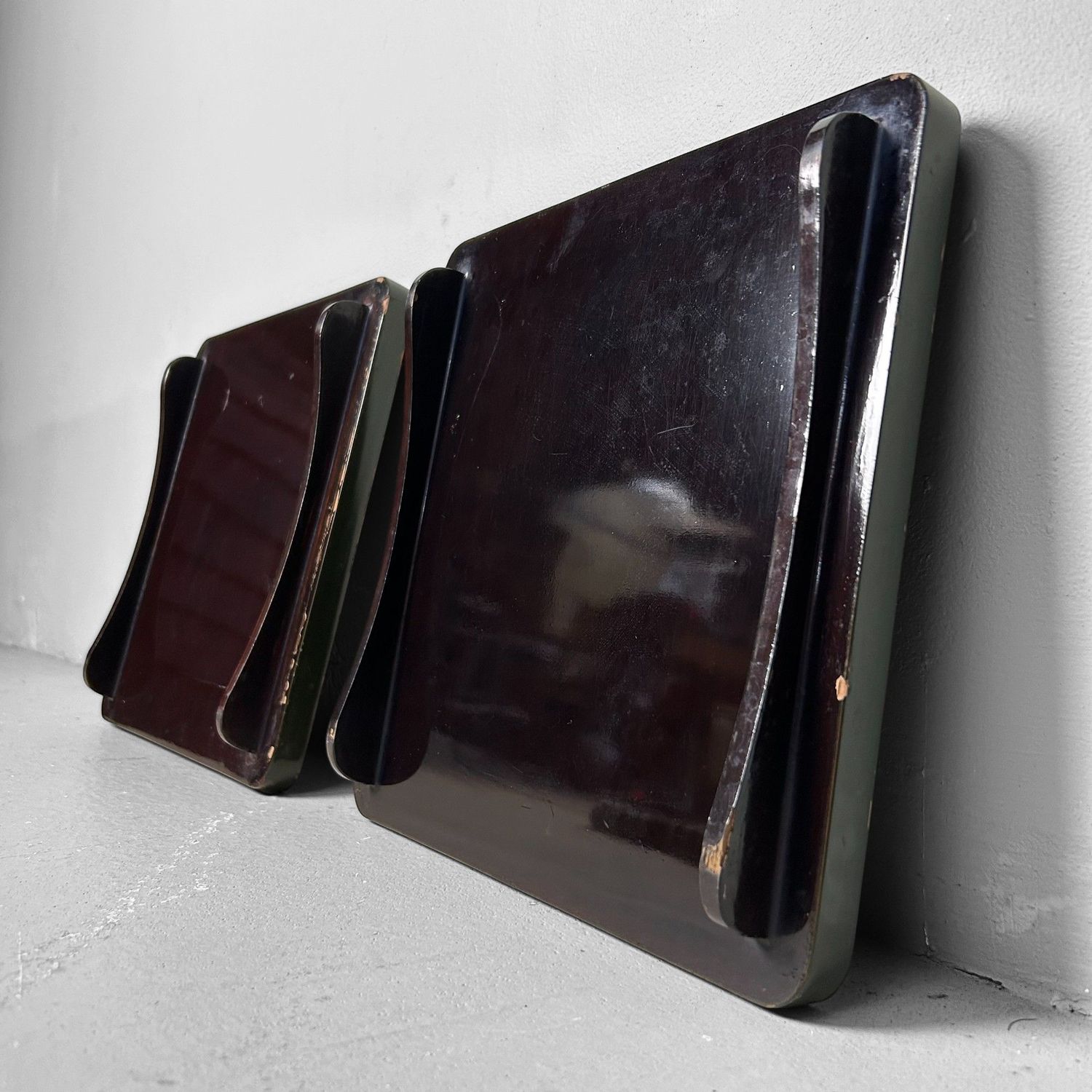 Set Urushi Lakwerk Dienbladen, jaren '20, Japan.