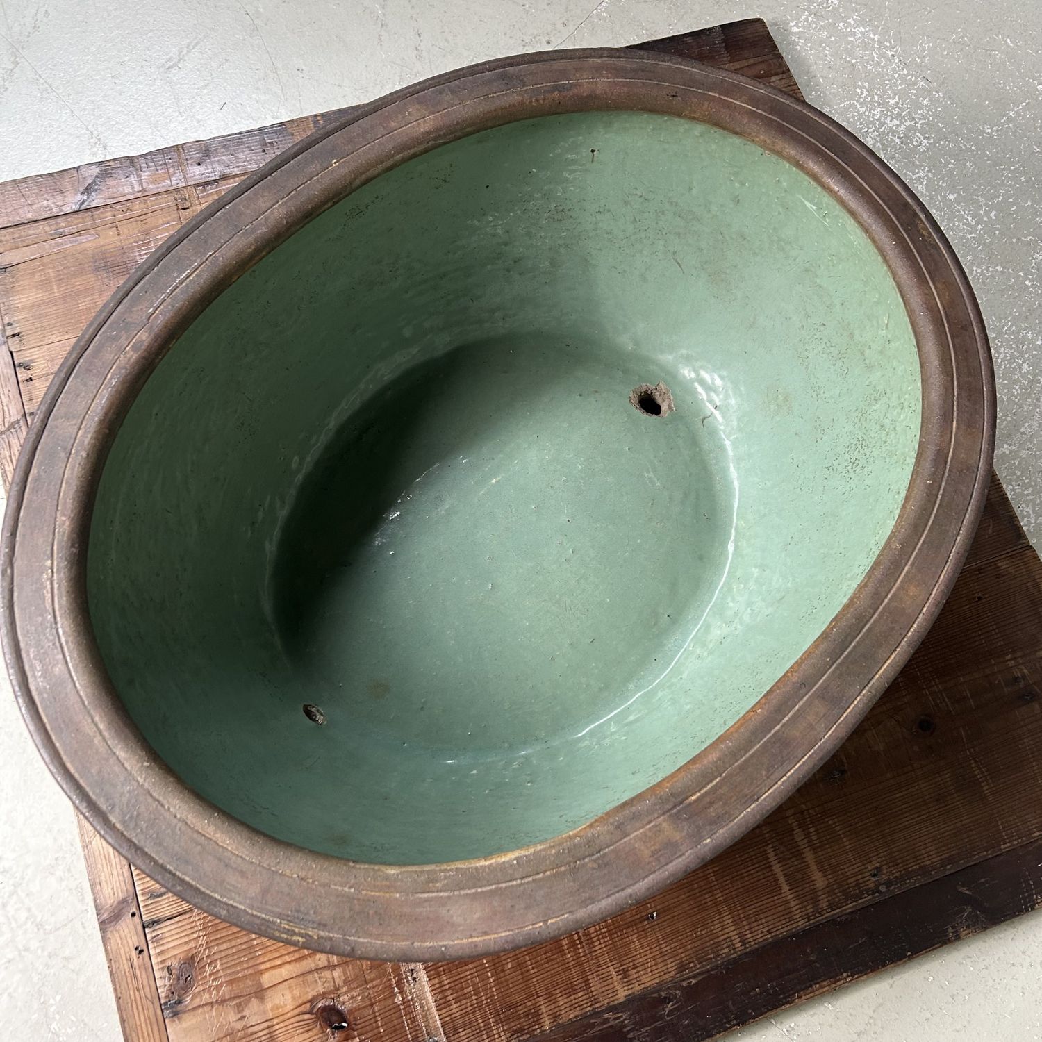 Antieke Keramieken Japanse Waterpot, Plantenhouder, Meiji Periode.