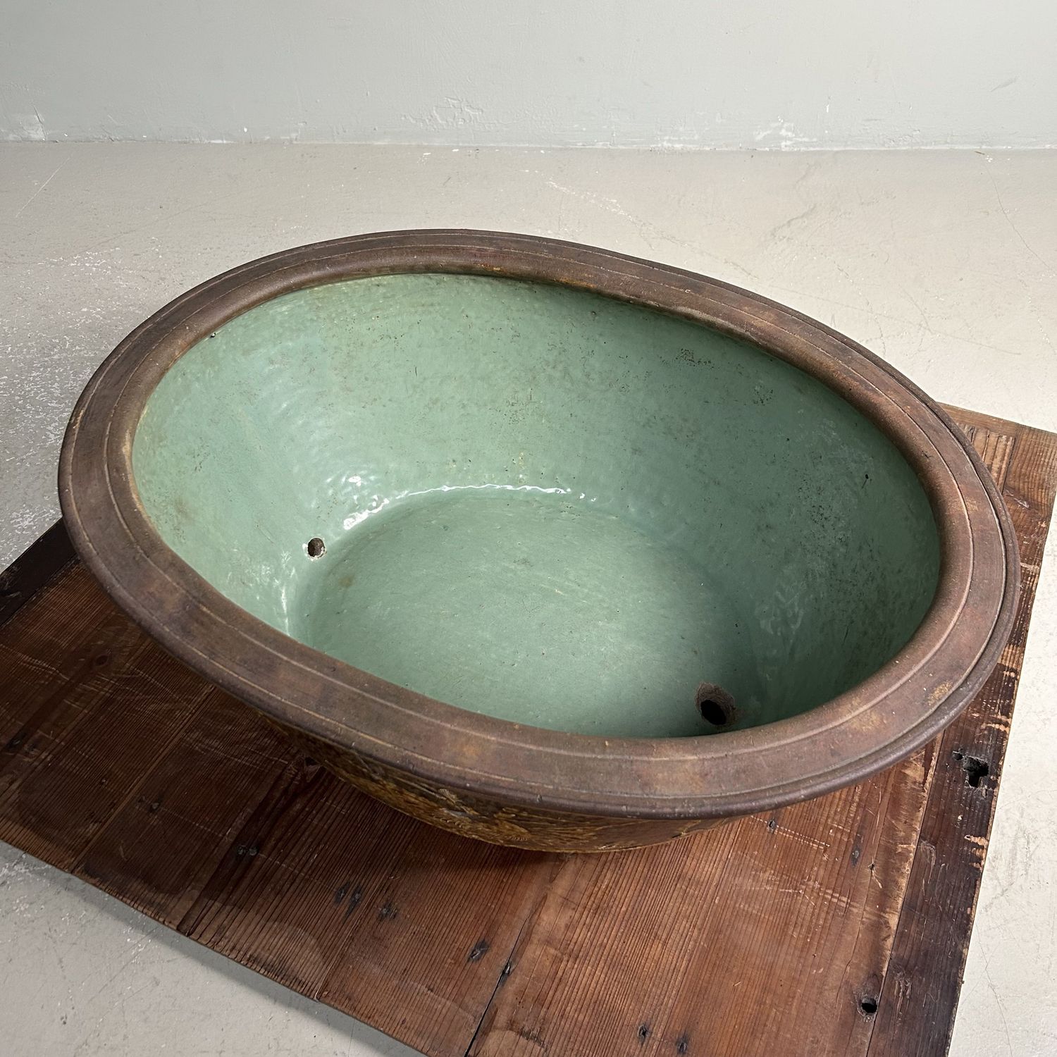 Antieke Keramieken Japanse Waterpot, Plantenhouder, Meiji Periode.
