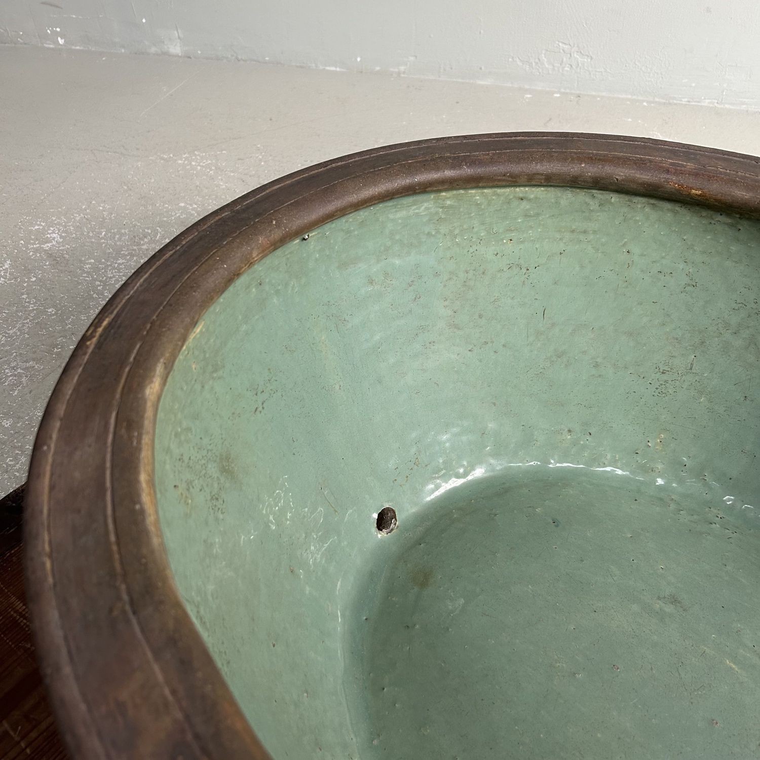 Antieke Keramieken Japanse Waterpot, Plantenhouder, Meiji Periode.
