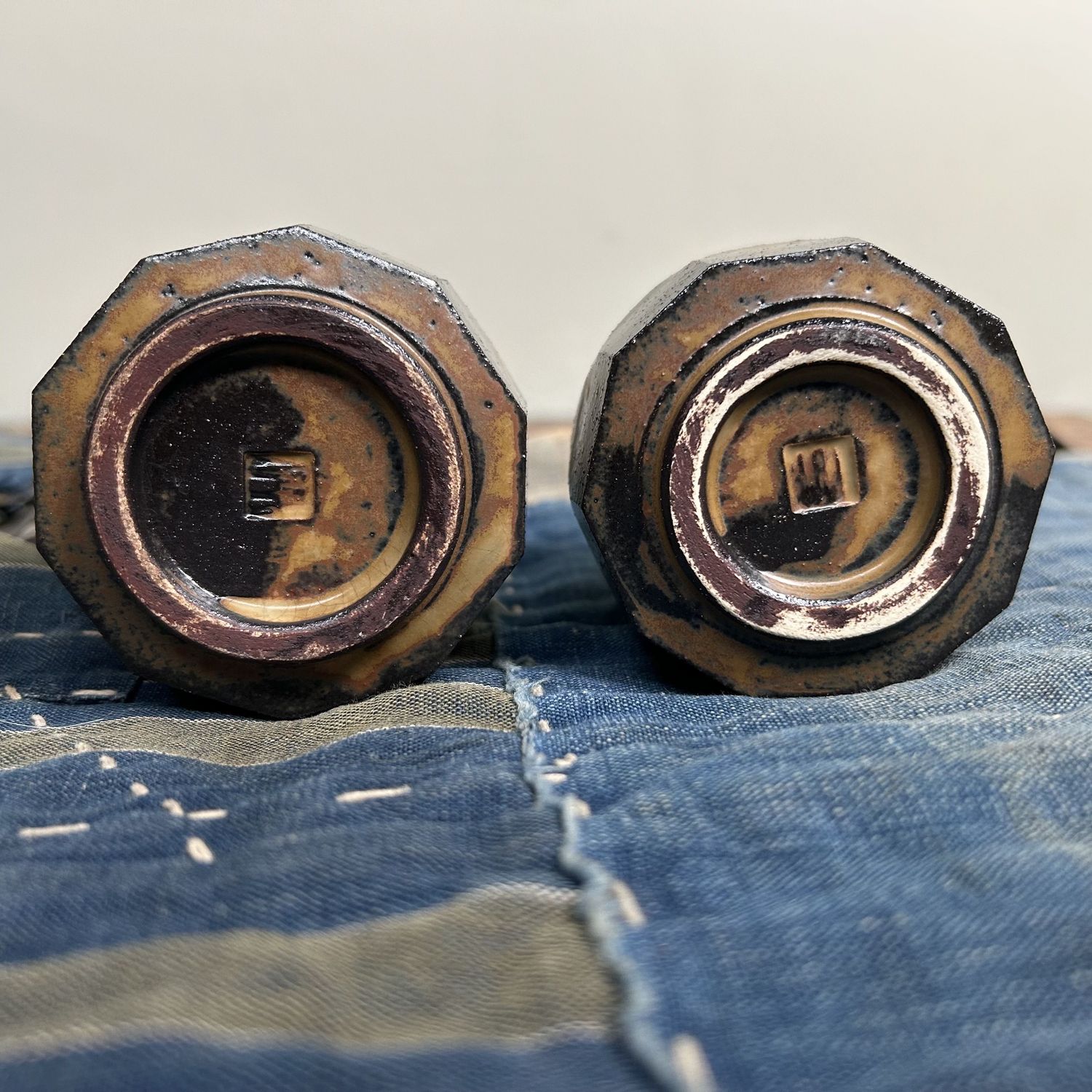 Set of Two Ceramic Yunomi Tea Cups, Shōwa Period.