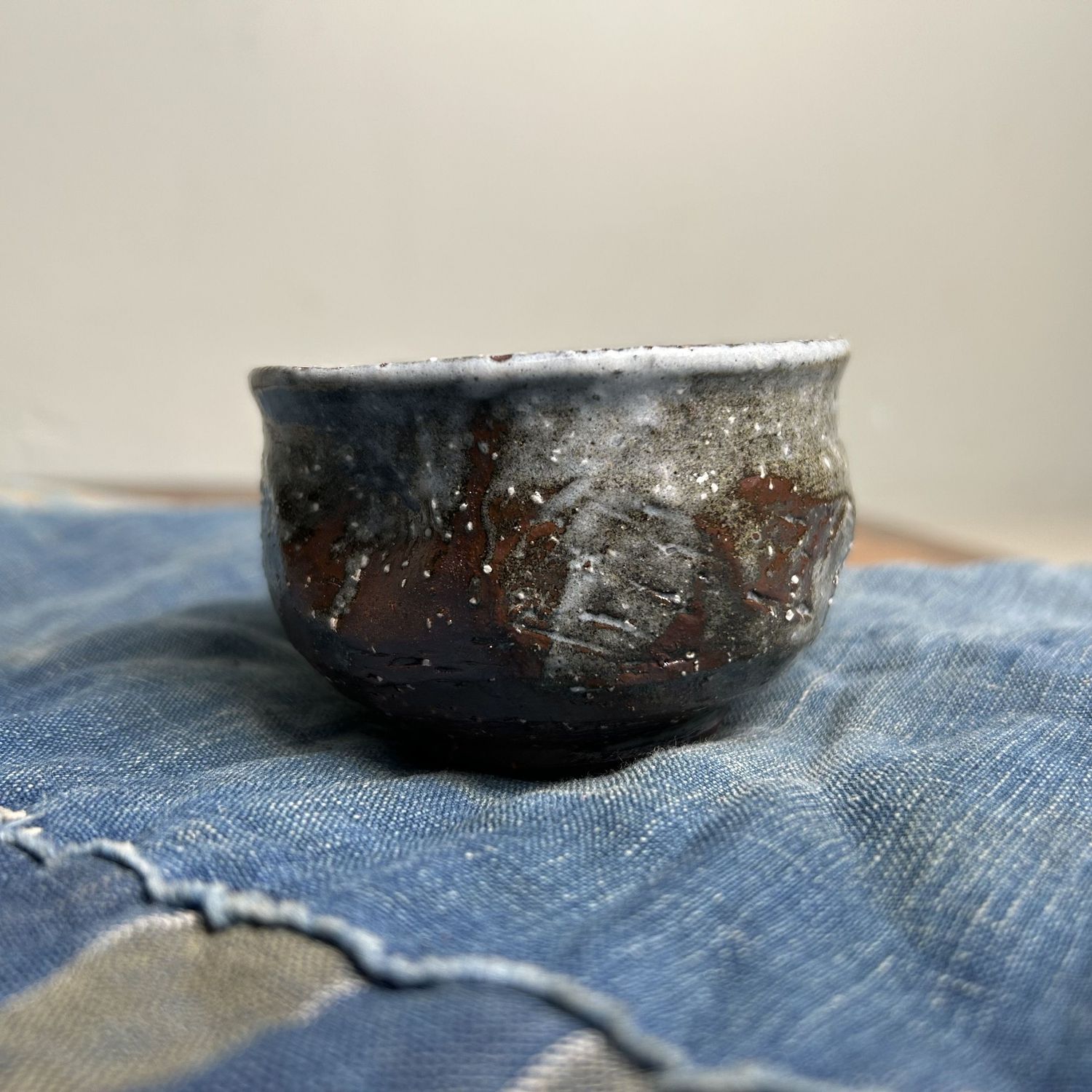 Organic Japanese Chawan, Tea or Sake Cup, Shōwa Period.