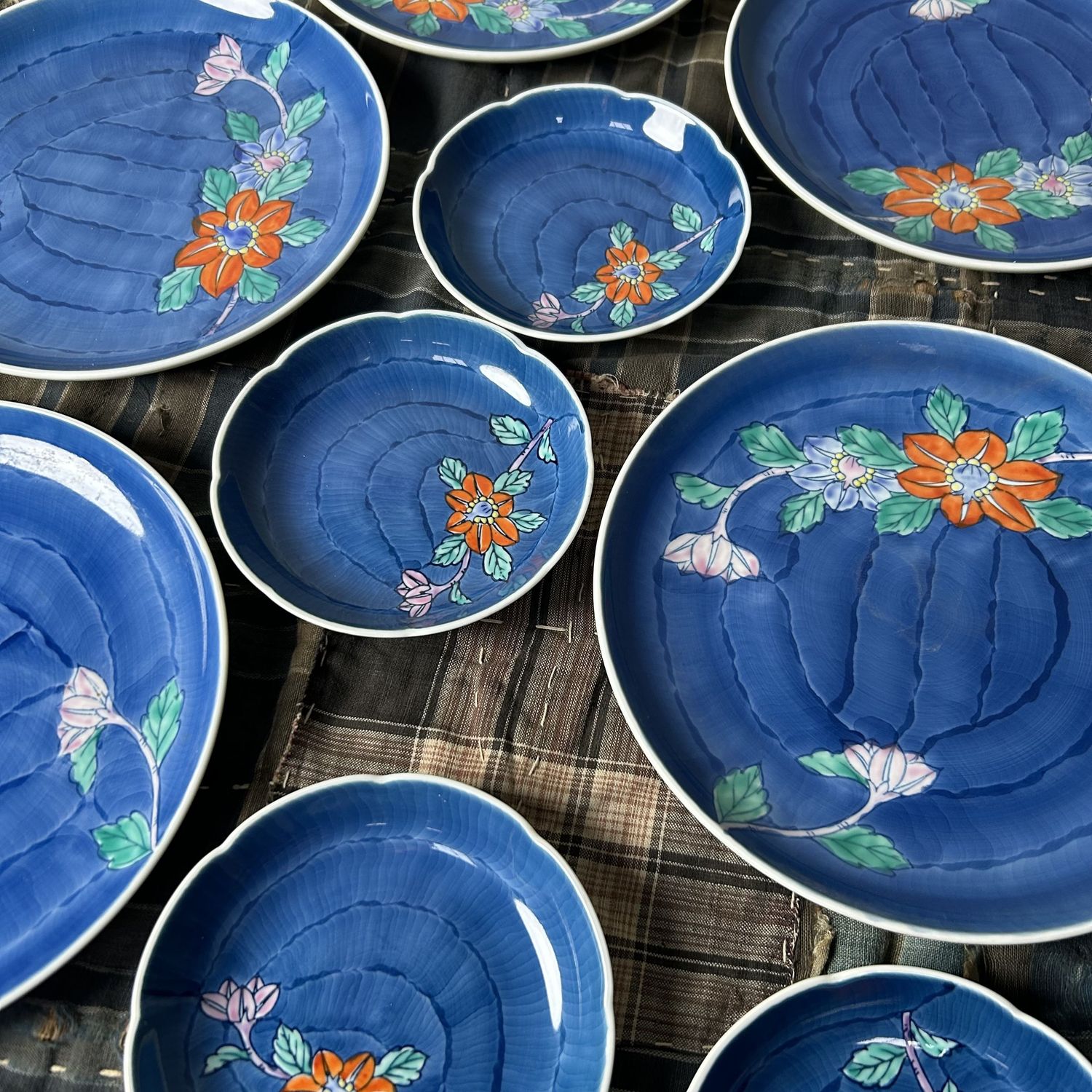 Set Japans Porseleinen Vintage Borden, Arita Ware, Shōwa Periode.