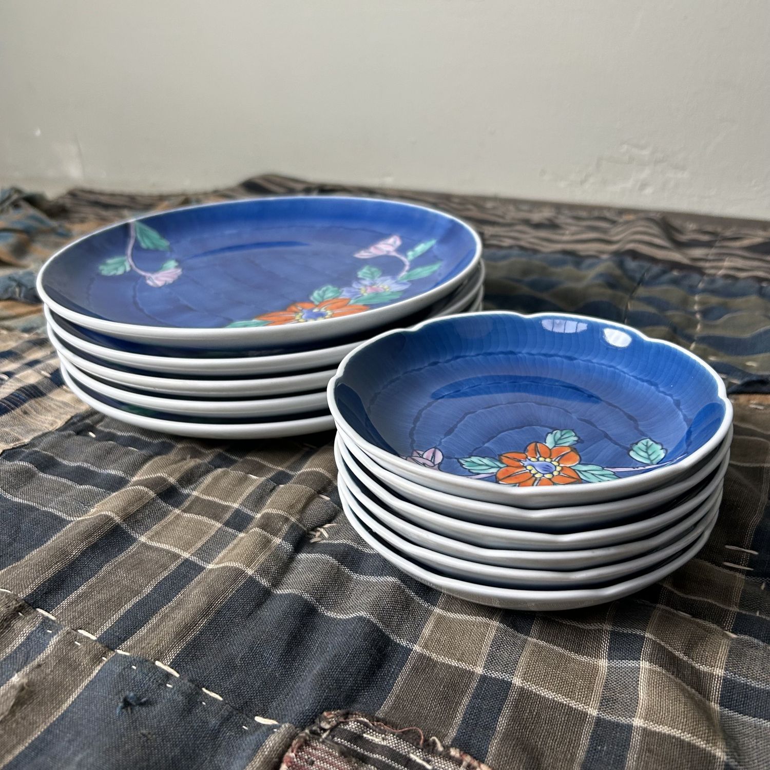 Set Japans Porseleinen Vintage Borden, Arita Ware, Shōwa Periode.