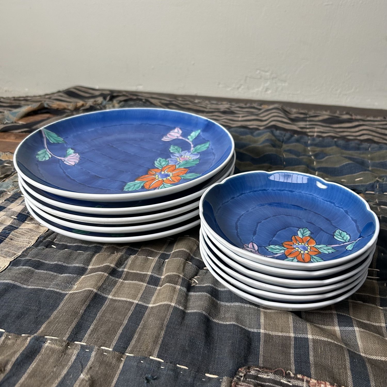 Set Japans Porseleinen Vintage Borden, Arita Ware, Shōwa Periode.