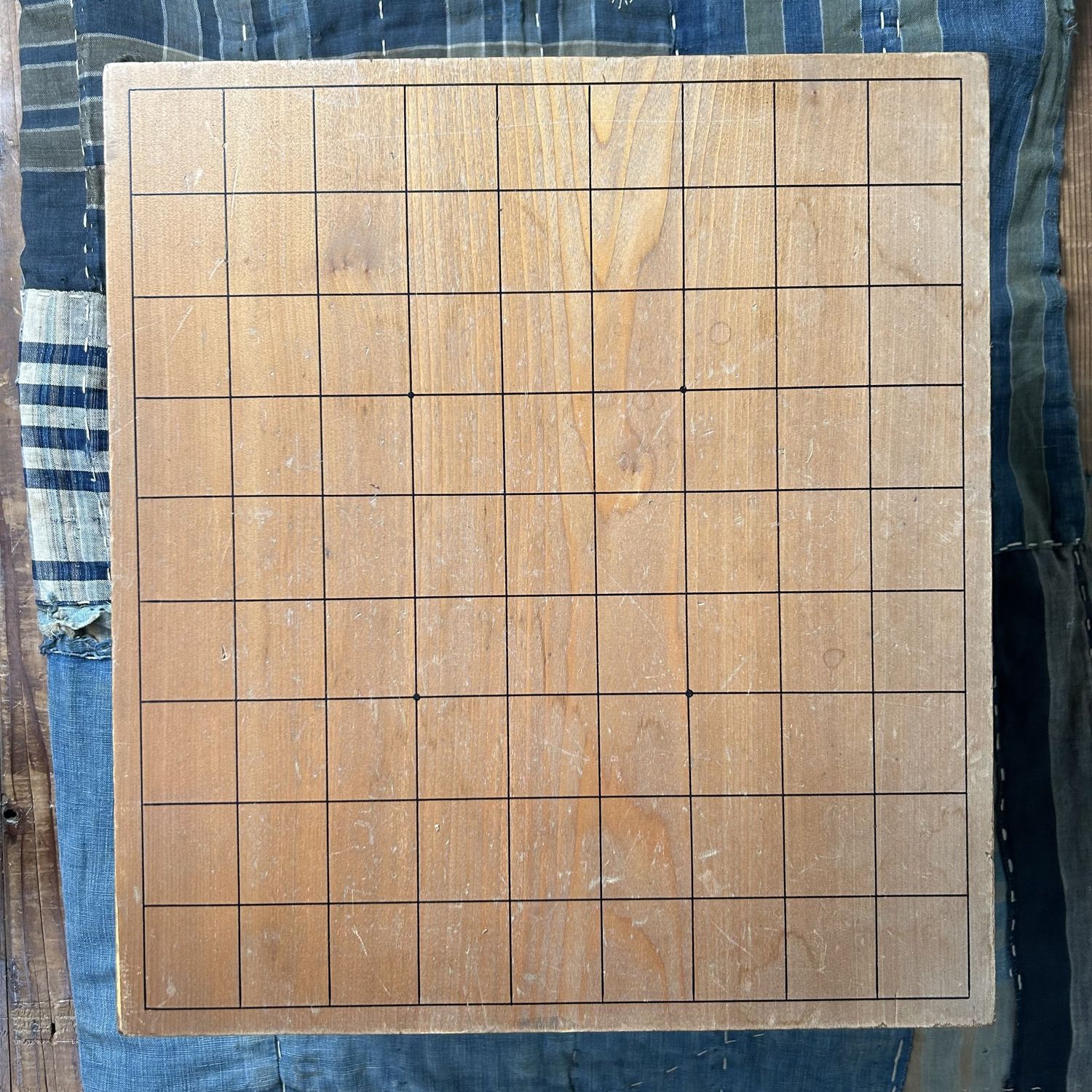 Keyaki Wooden Shogi Game Board, Plant Stand, 1920s, Japan.