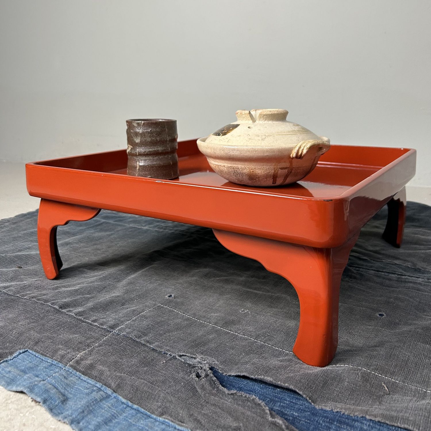 Traditional Urushi Lacquer Serving Table, Taishō Period, Japan.