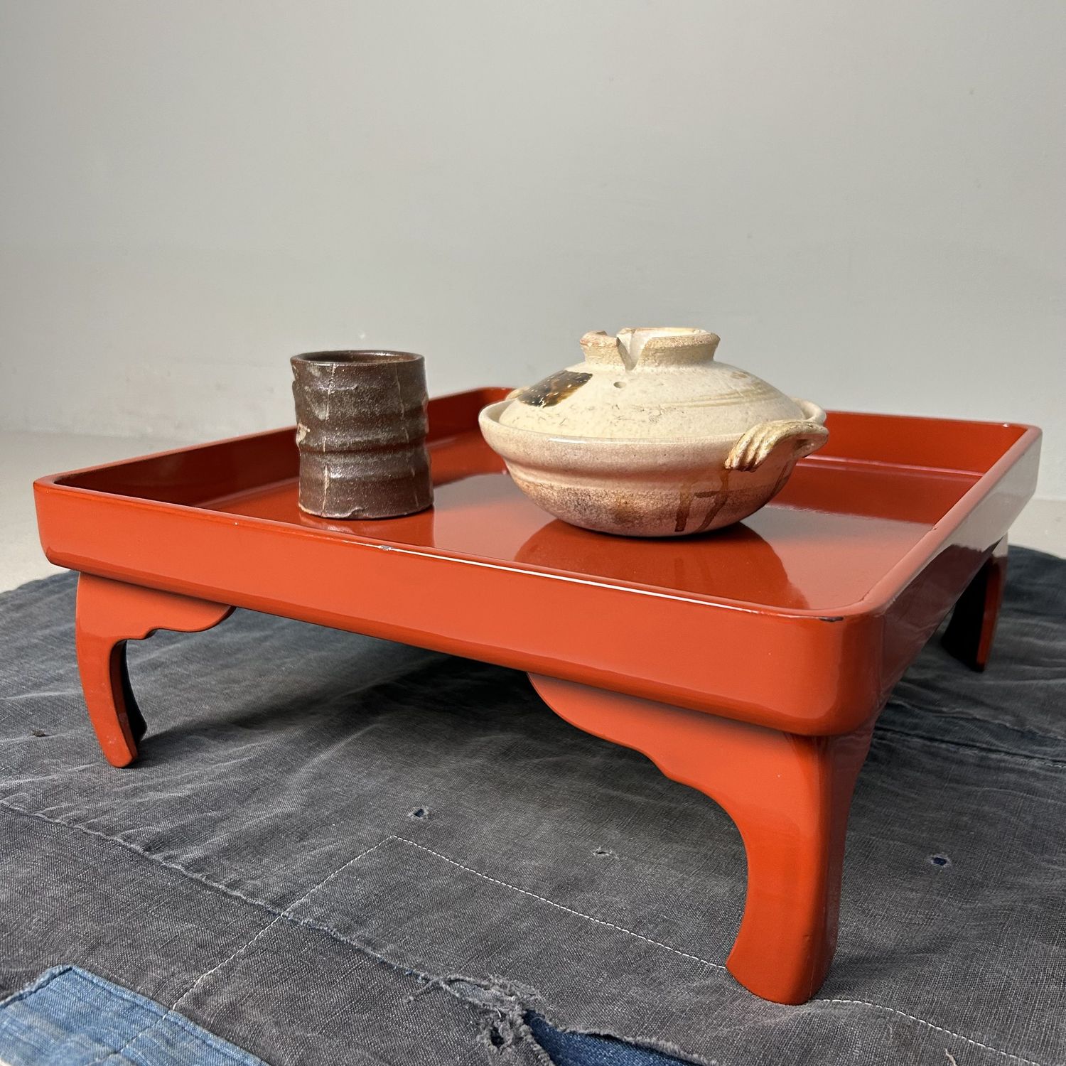 Traditional Urushi Lacquer Serving Table, Taishō Period, Japan.