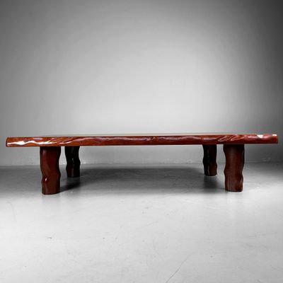 Large Minimalist Wooden Low Table, Japan, 1960s.