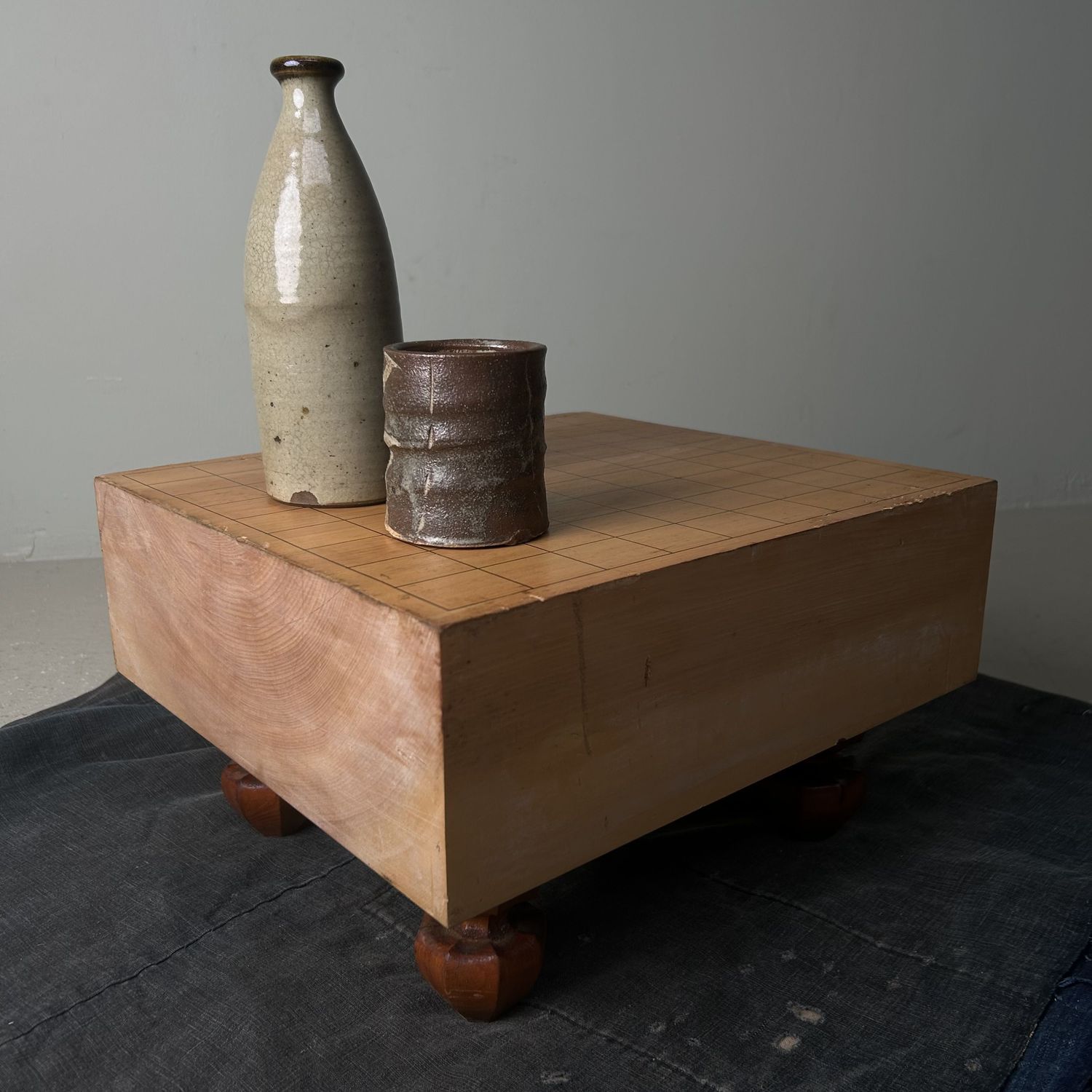 Keyaki Houten Shogi Spelbord, Plantenstaander, jaren '20, Japan.