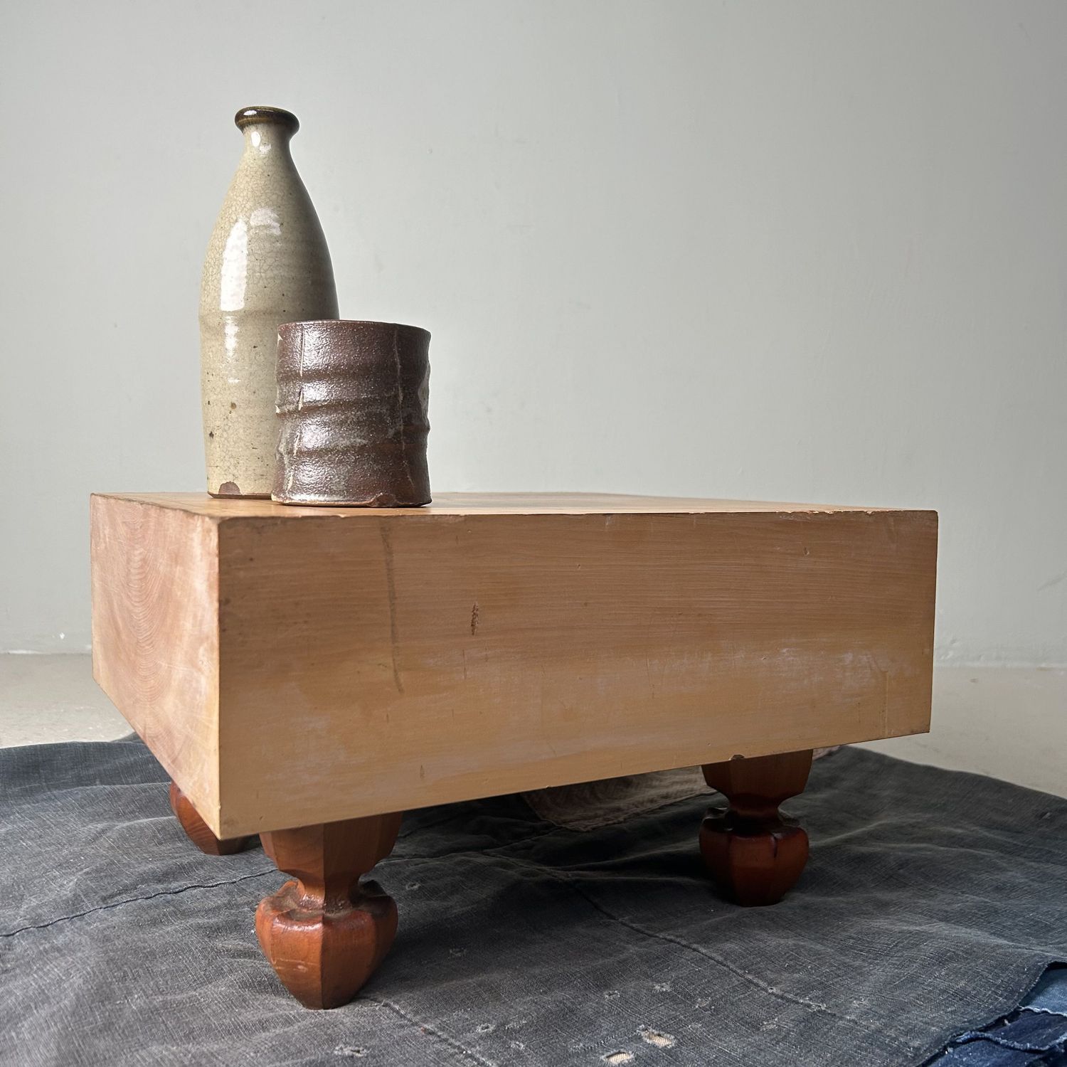 Keyaki Houten Shogi Spelbord, Plantenstaander, jaren '20, Japan.