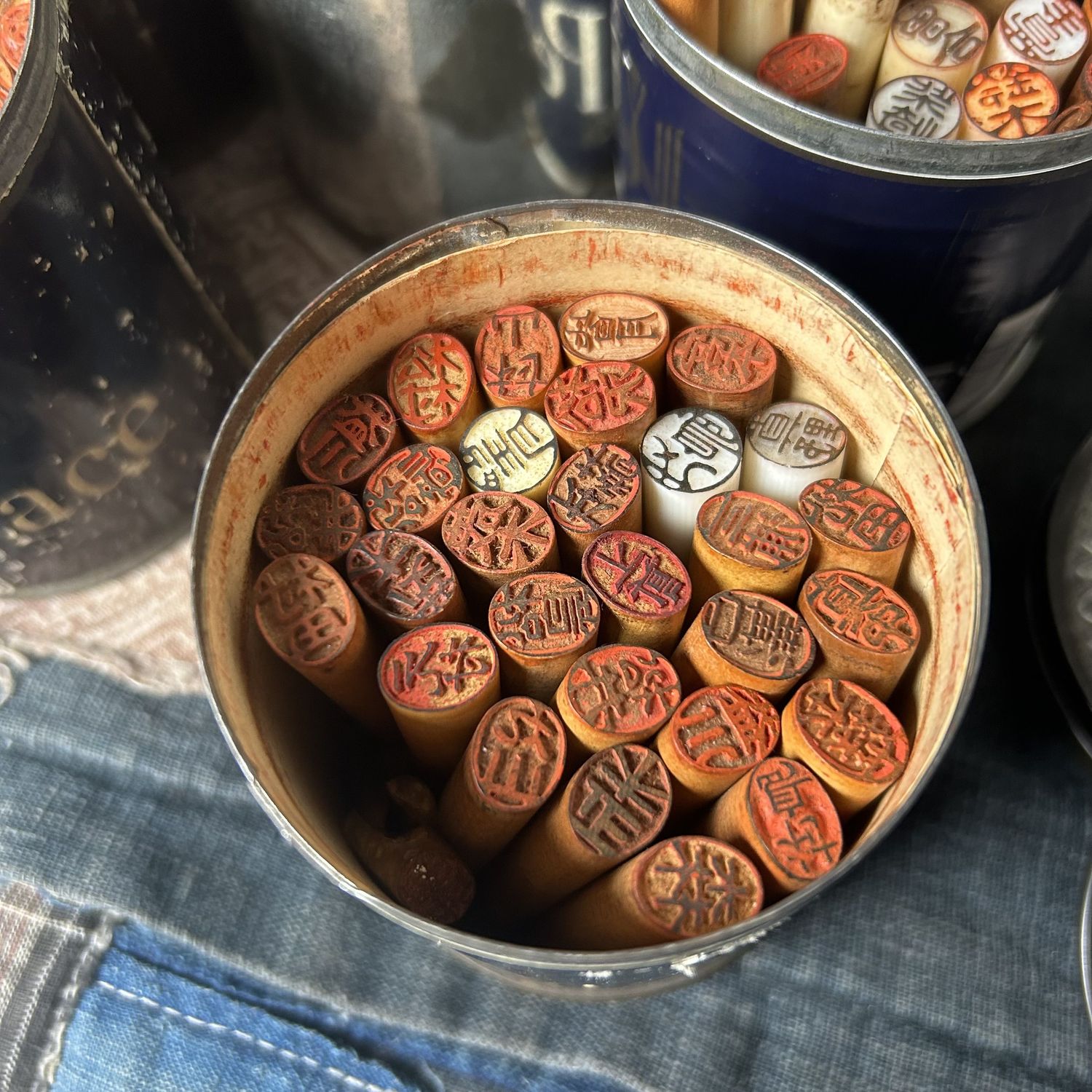 Metal Case Hanko-Shi, Japanese Stamp Maker, Shōwa Period.