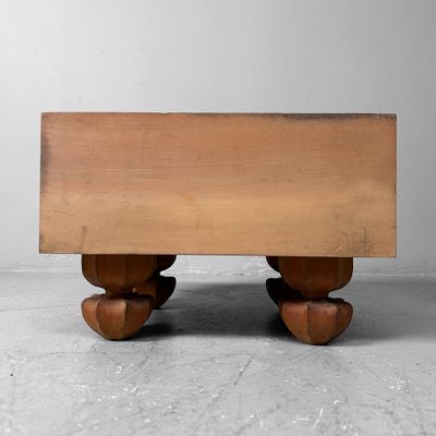 Keyaki Wooden Shogi Game Board, Plant Stand, 1920s, Japan.