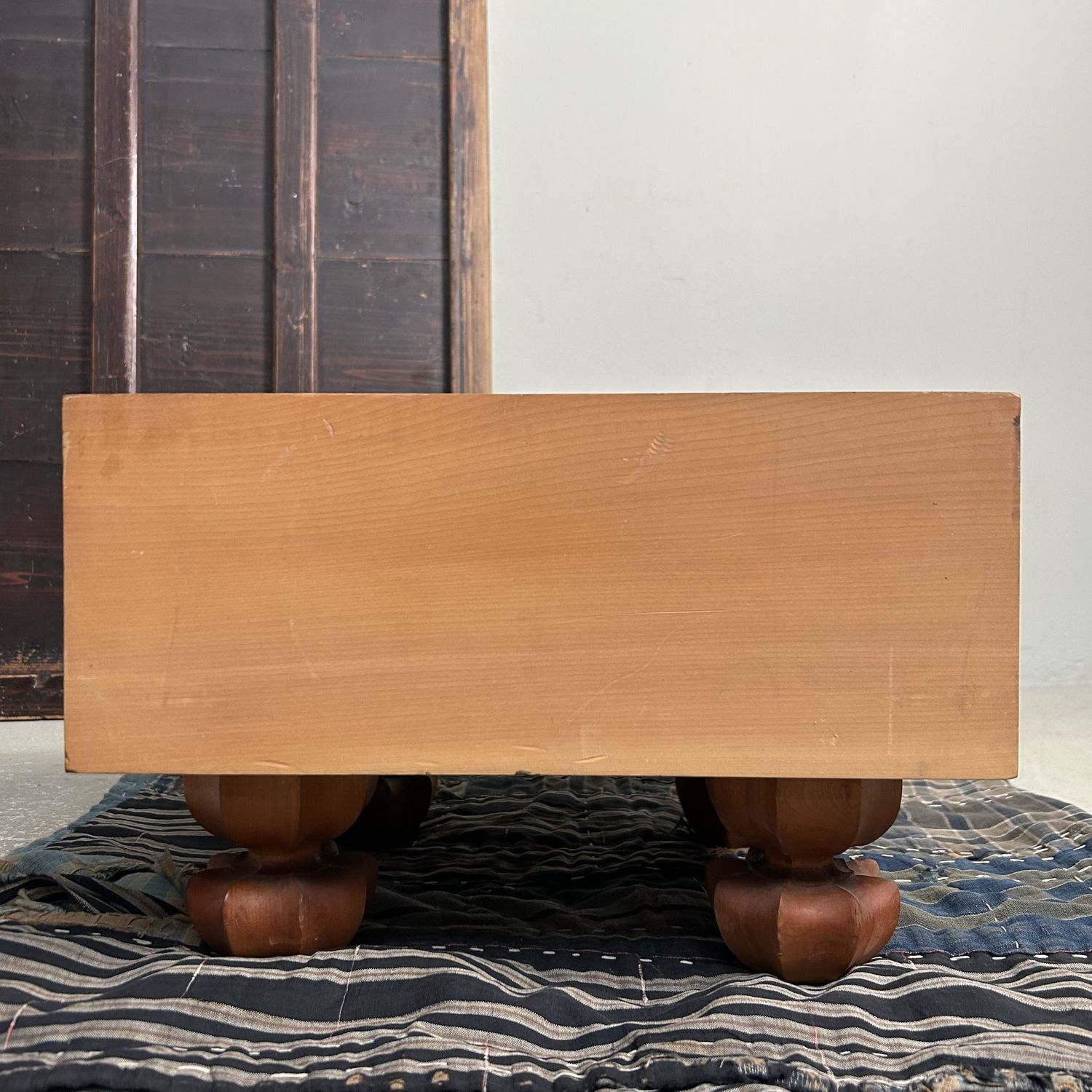 Keyaki Wooden Shogi Game Board, Plant Stand, 1920s, Japan.