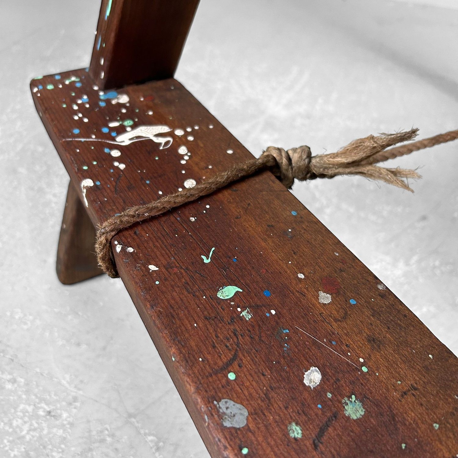 Decoratieve Minimalistische Houten Japanse Trapladder, jaren '50.