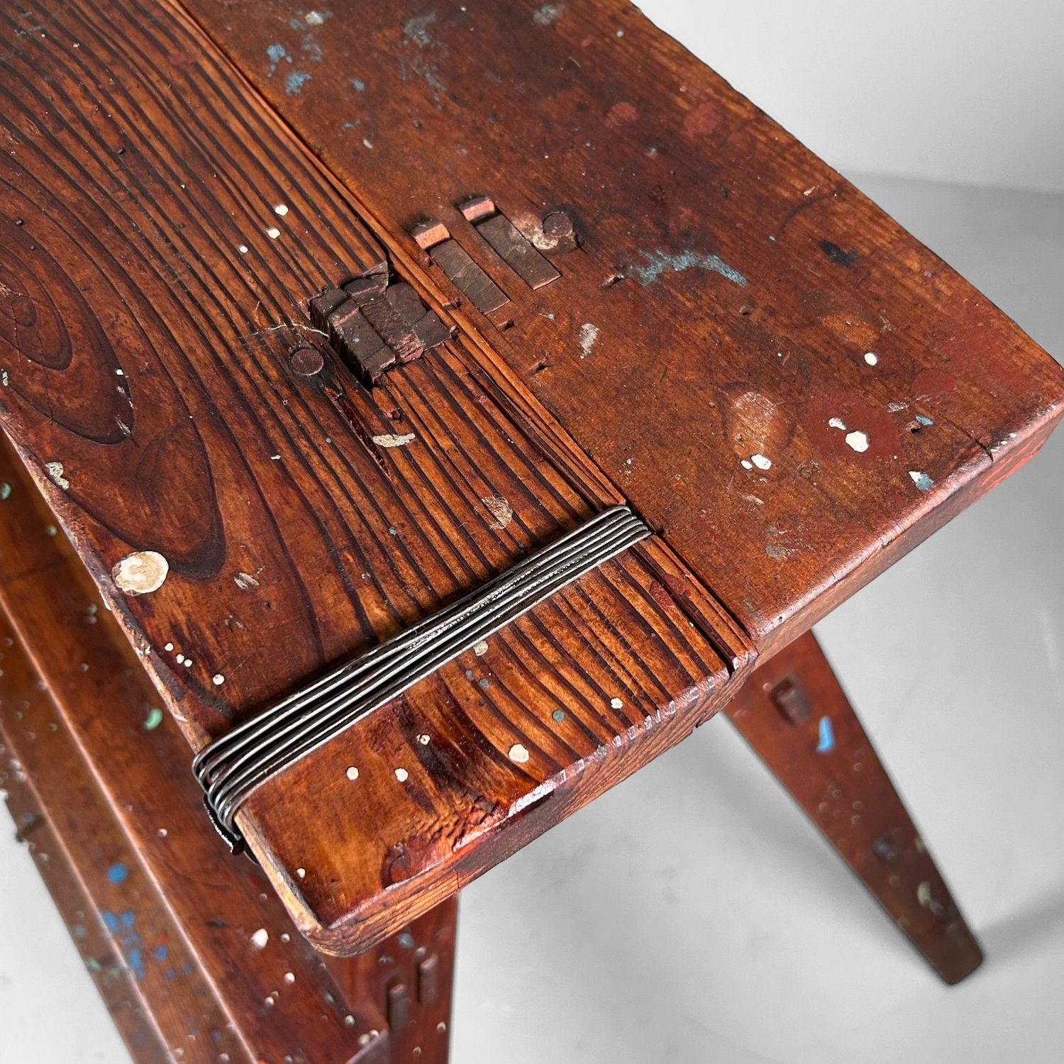 Decoratieve Minimalistische Houten Japanse Trapladder, jaren '50.