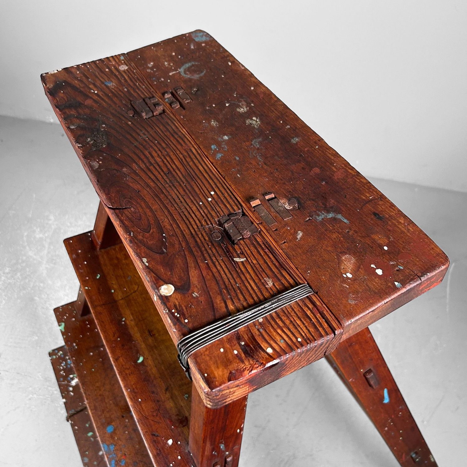 Decoratieve Minimalistische Houten Japanse Trapladder, jaren '50.