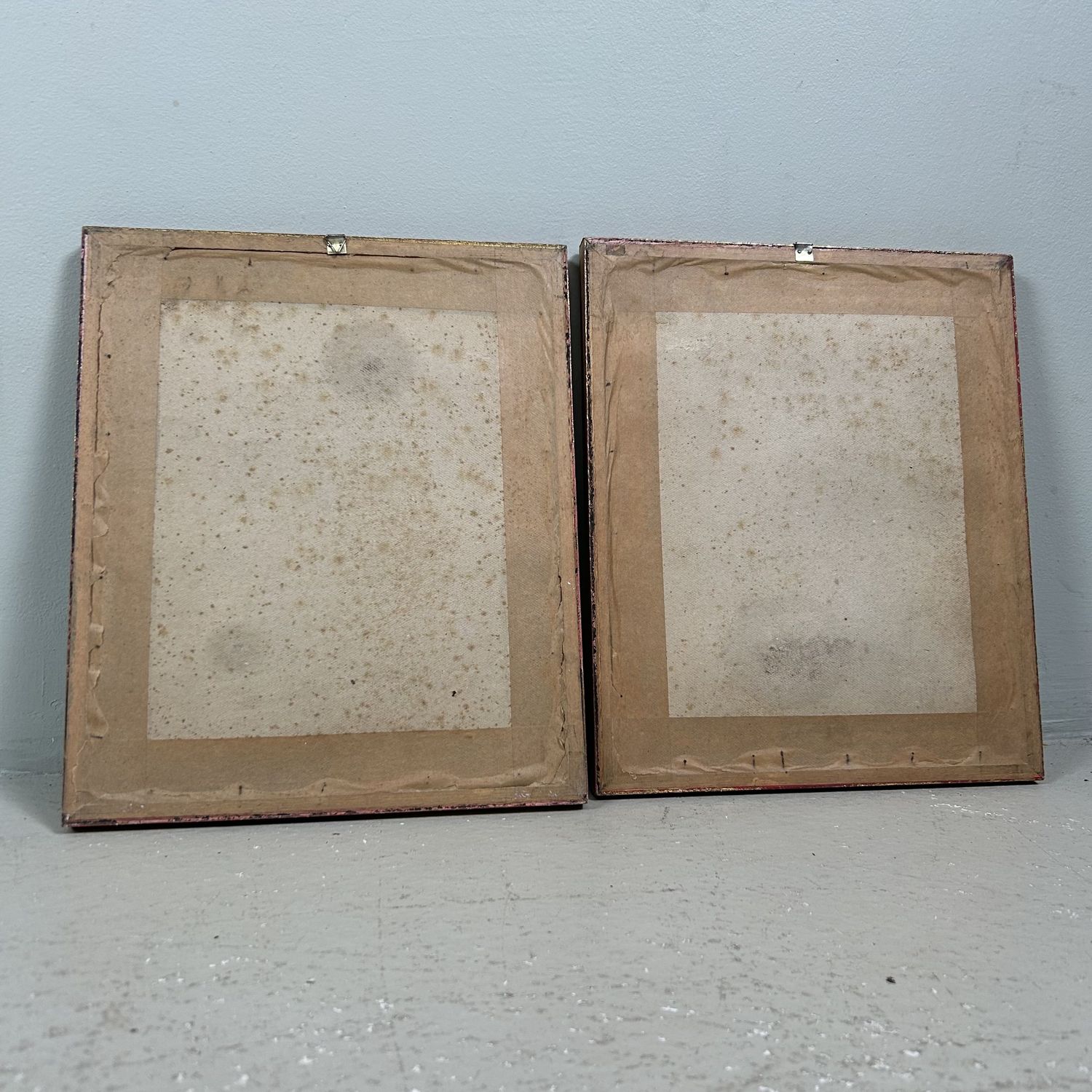 Set van 2 Antieke Japanse Berglandschap Schilderijen, jaren '20.