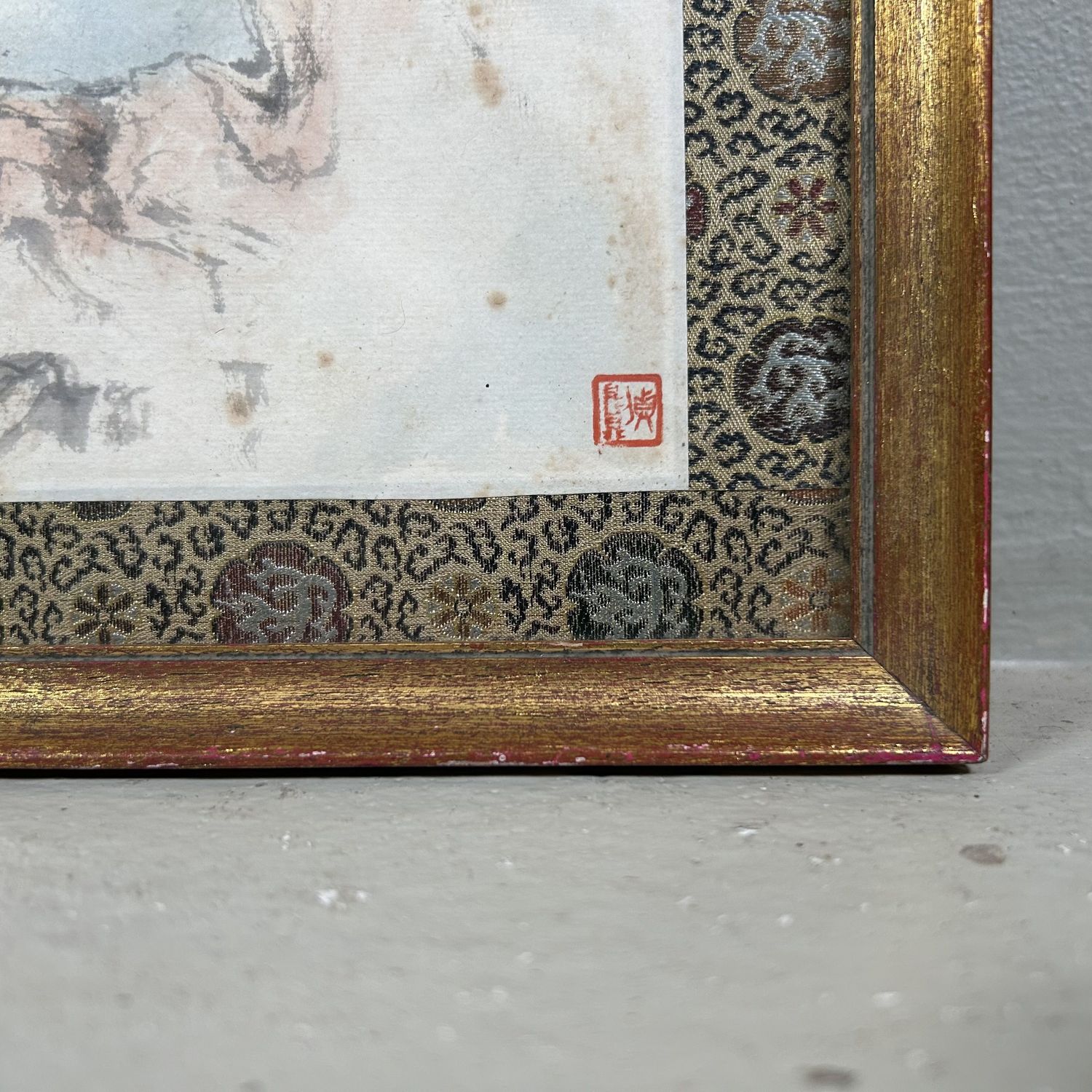 Set van 2 Antieke Japanse Berglandschap Schilderijen, jaren '20.