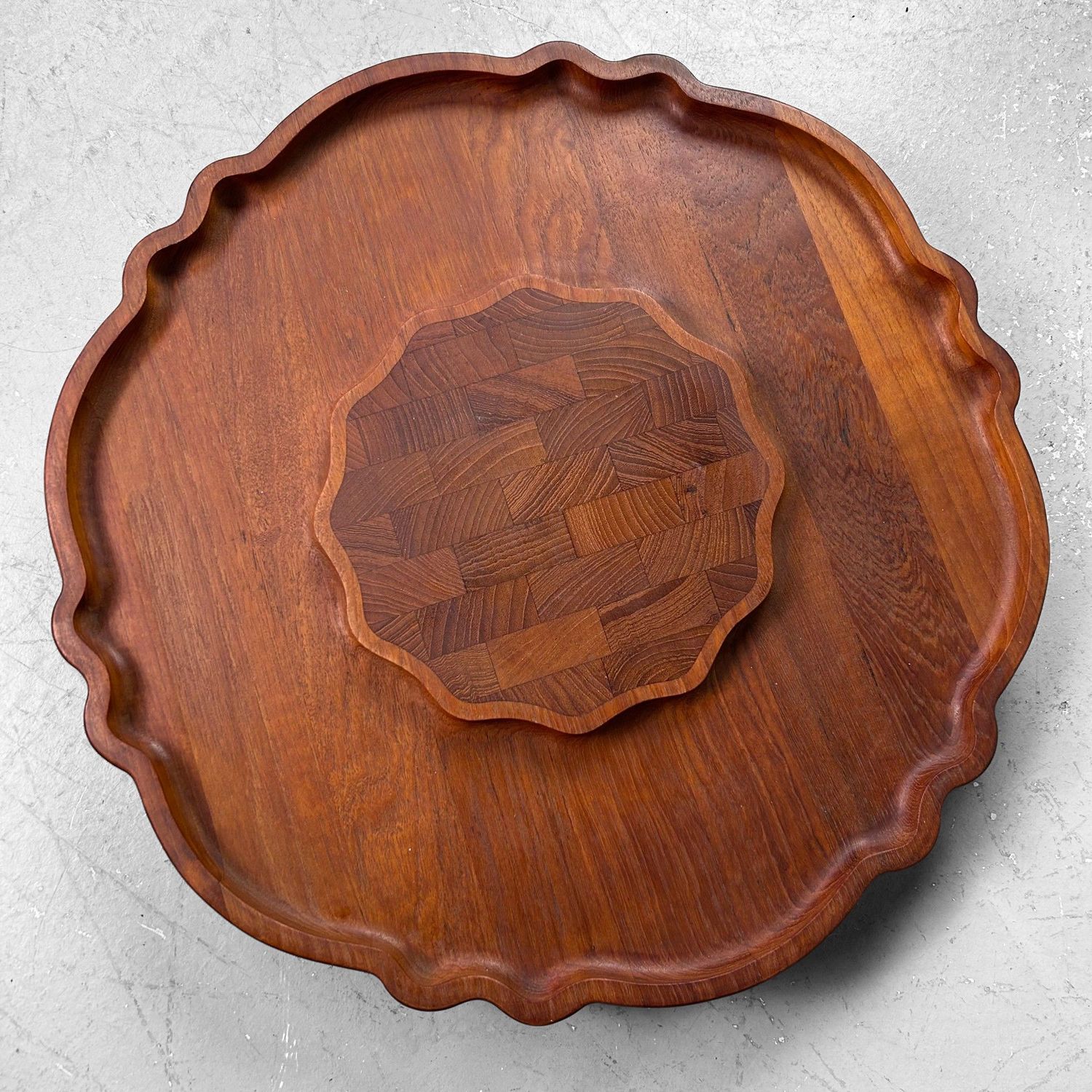 Vintage Rotating Tray, Lazy Susan, Teak Wood by Nissen Denmark.