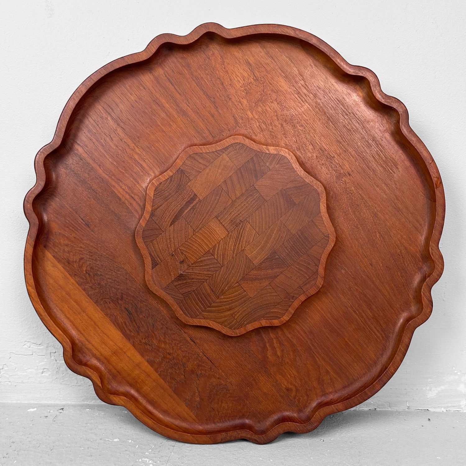 Vintage Rotating Tray, Lazy Susan, Teak Wood by Nissen Denmark.