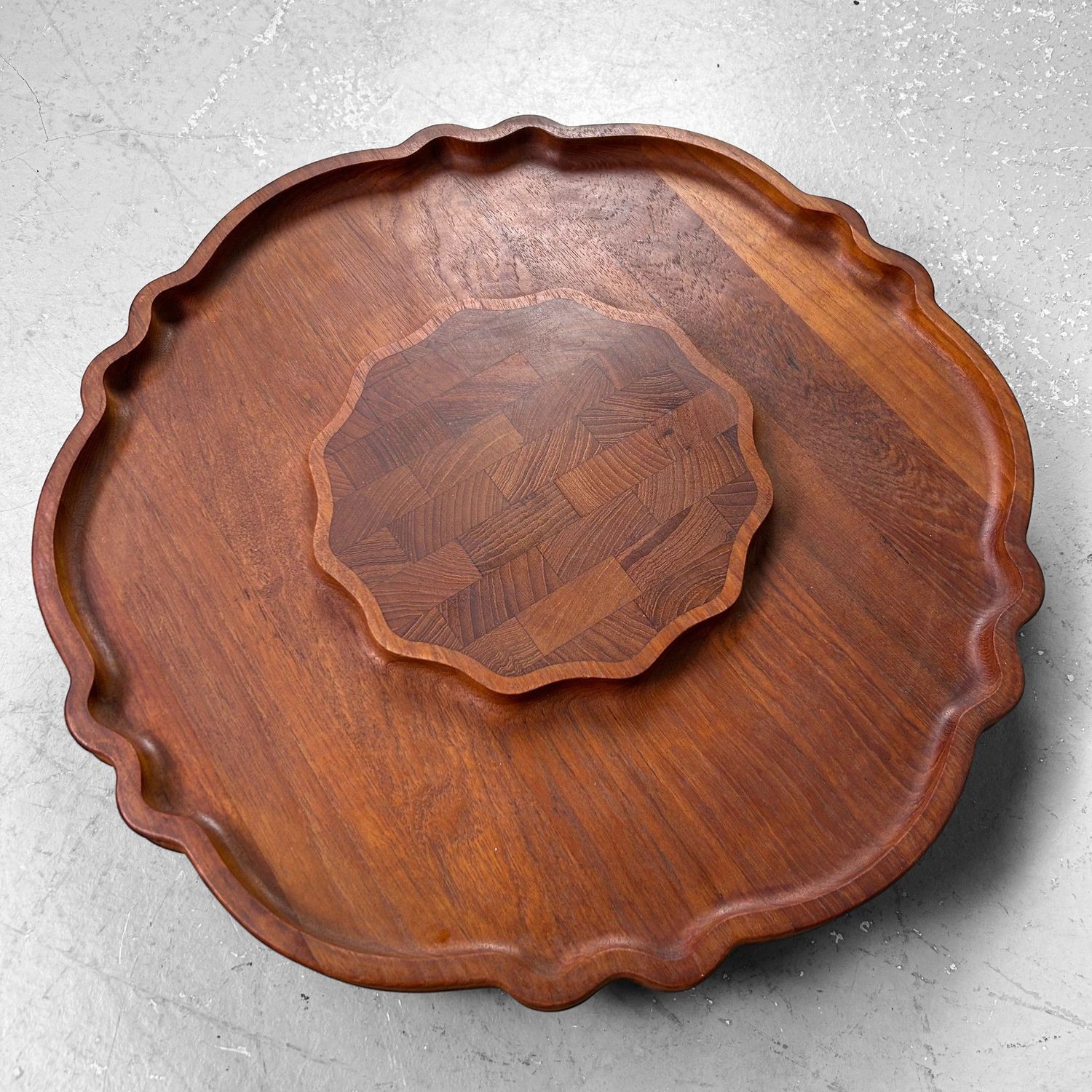 Vintage Rotating Tray, Lazy Susan, Teak Wood by Nissen Denmark.