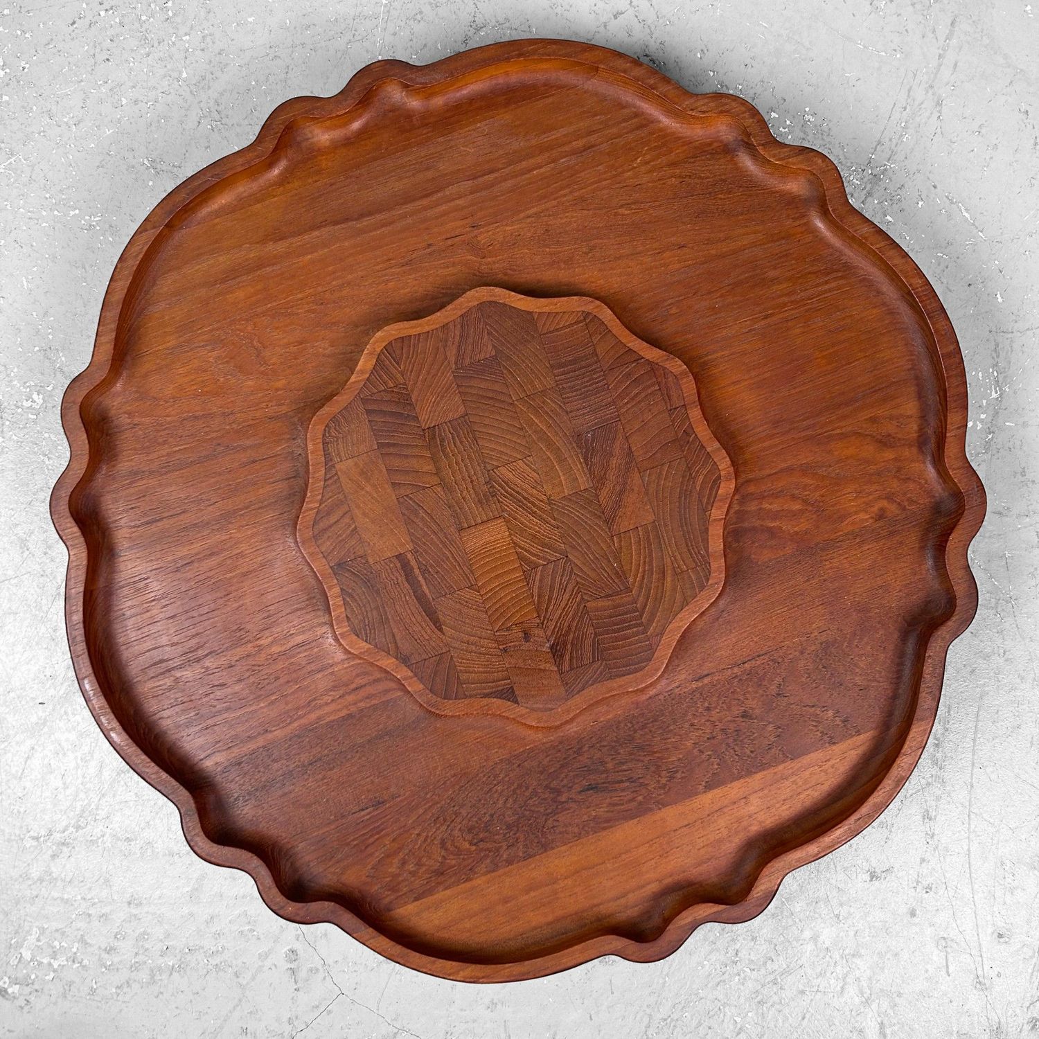 Vintage Rotating Tray, Lazy Susan, Teak Wood by Nissen Denmark.