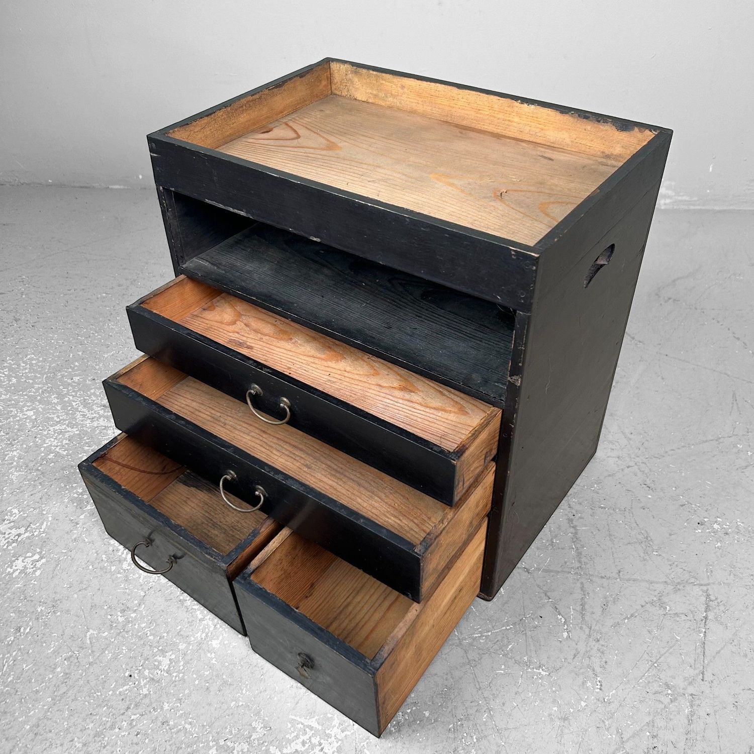 Traditional Japanese Tansu, Small Storage Cabinet, Meiji Period.