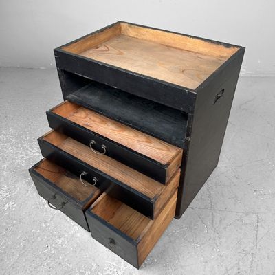 Traditional Japanese Tansu, Small Storage Cabinet, Meiji Period.