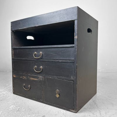 Traditionele Japanse Tansu, Klein Opbergmeubel, Meiji Periode.