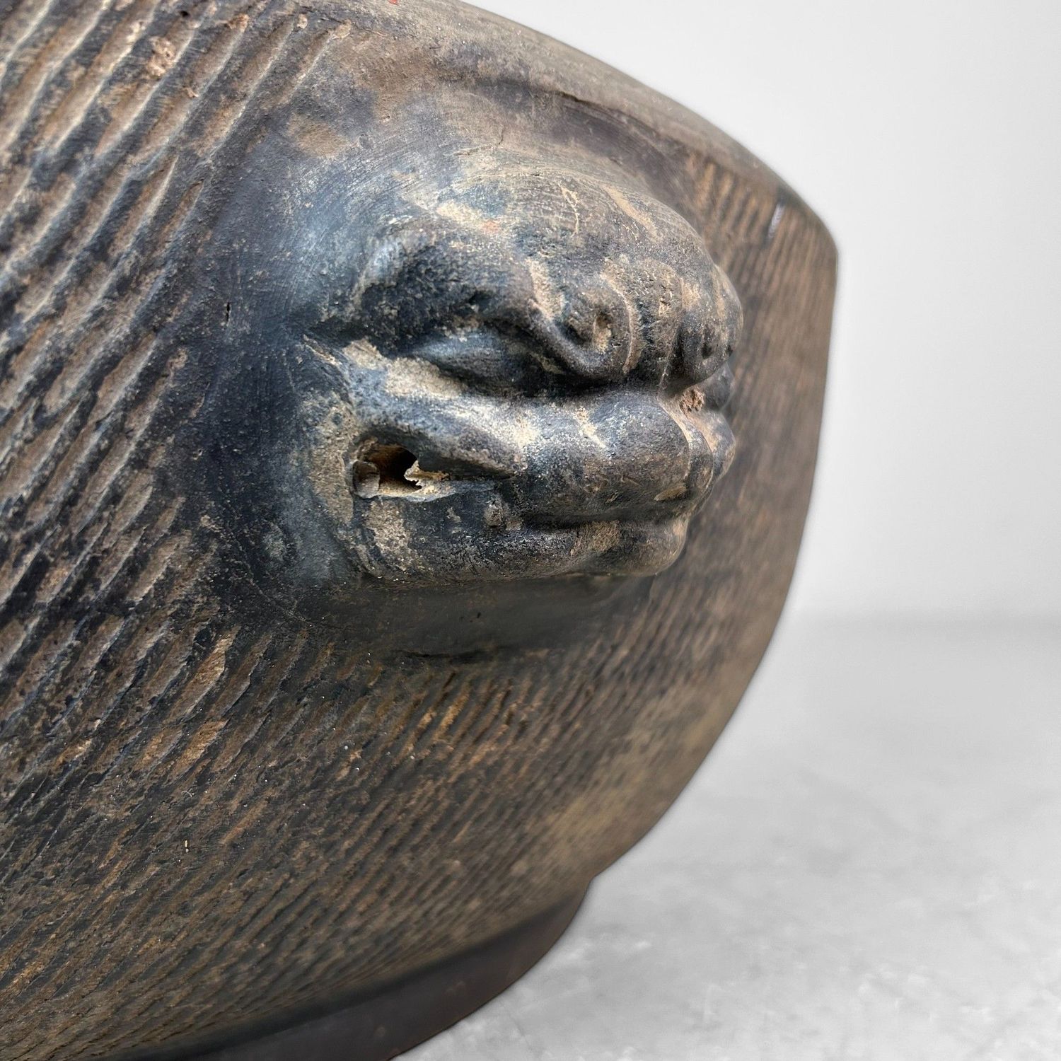 Antiek Aardewerken Tuinornament, Edo Periode, Japan.