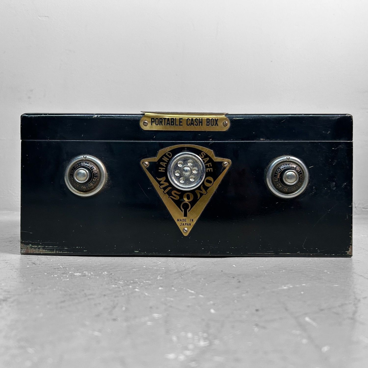 Vintage Japanese Metal Money Safe, Misono, Shōwa period.