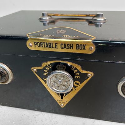 Vintage Japanese Metal Money Safe, Misono, Shōwa period.