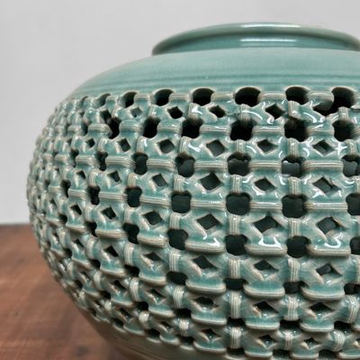 Celadon Ikebana Vase, Japan, 1960s.