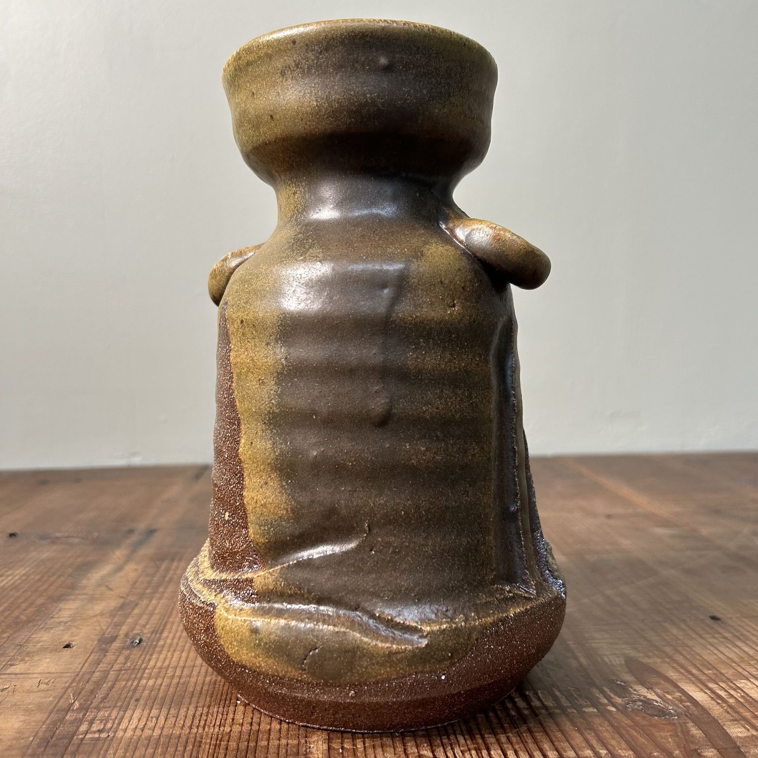 Organic 1960s Shigaraki Ikebana Vase, Japan.