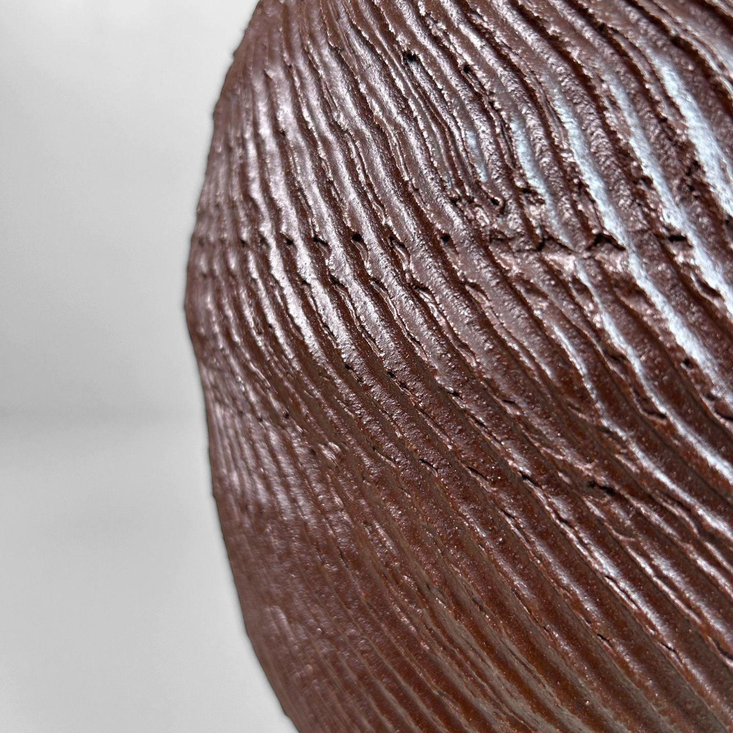 Vintage 'Anagama' Spiral Ikebana Japanese Flower Vase, 1970s.