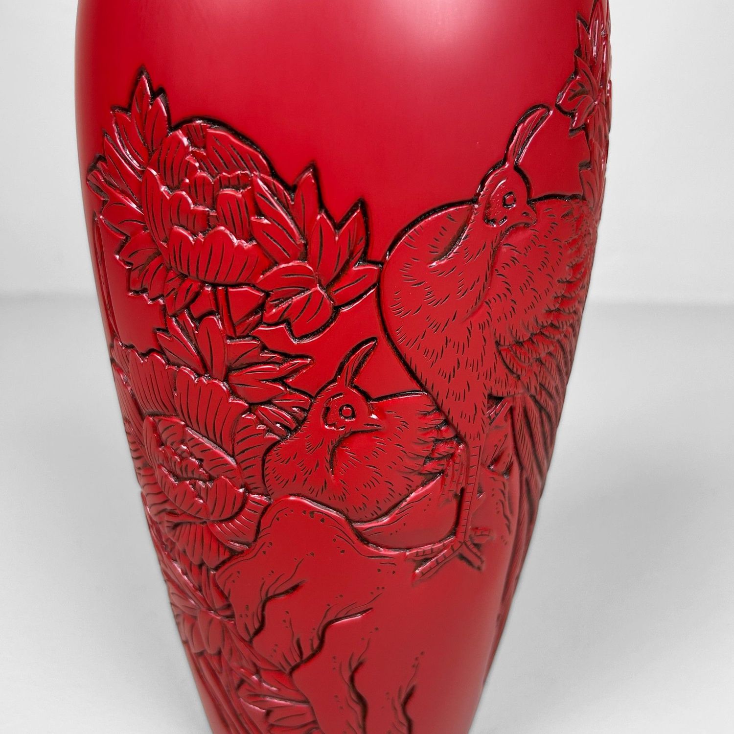 Houten Murakami Lakwerk Houtsnijwerk Ikebana Vaas, Shōwa Periode.