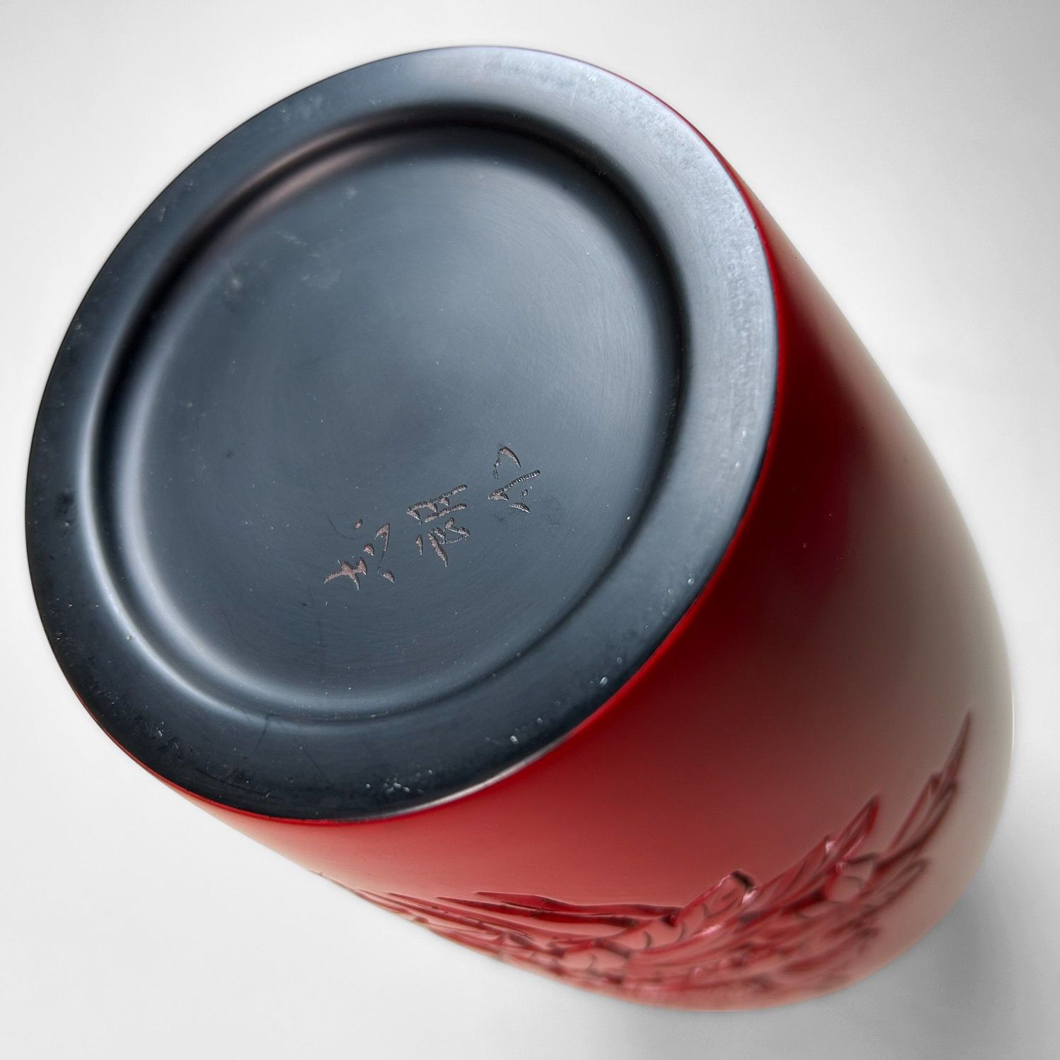 Houten Murakami Lakwerk Houtsnijwerk Ikebana Vaas, Shōwa Periode.