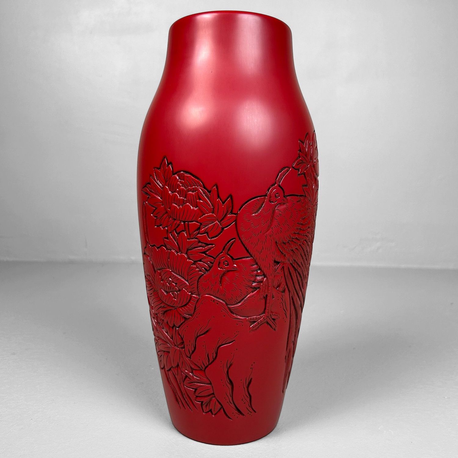 Houten Murakami Lakwerk Houtsnijwerk Ikebana Vaas, Shōwa Periode.