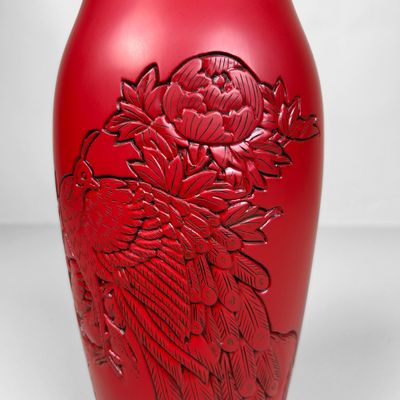 Houten Murakami Lakwerk Houtsnijwerk Ikebana Vaas, Shōwa Periode.