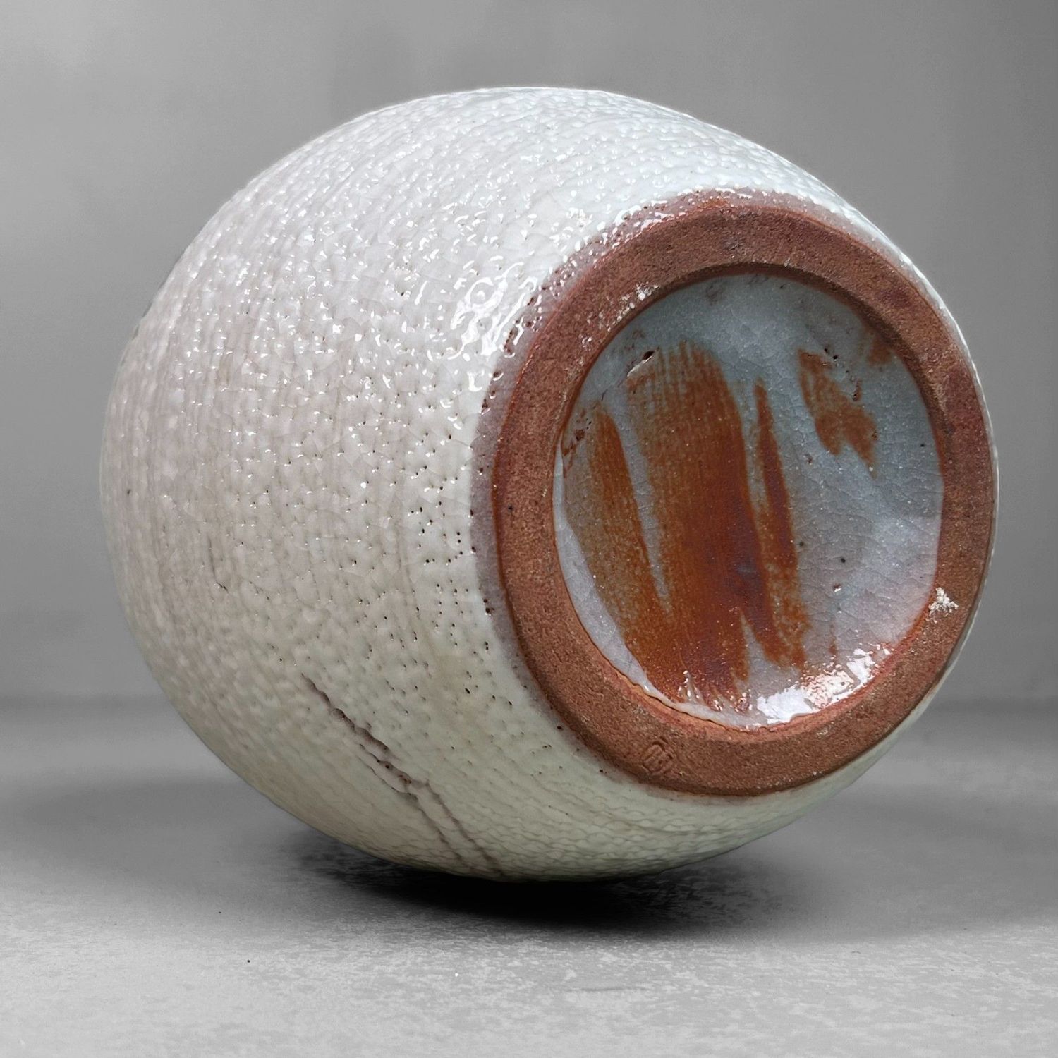 Kikyoya, Shino Ware, Ikebana Bloemenvaas, 'Kraanvogels', Japan.