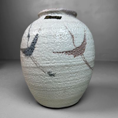 Kikyoya, Shino Ware, Ikebana Bloemenvaas, 'Kraanvogels', Japan.