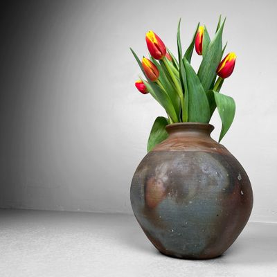 Bizen Ware Ceramic Vase by Manabu Sakakibara, 1950s.